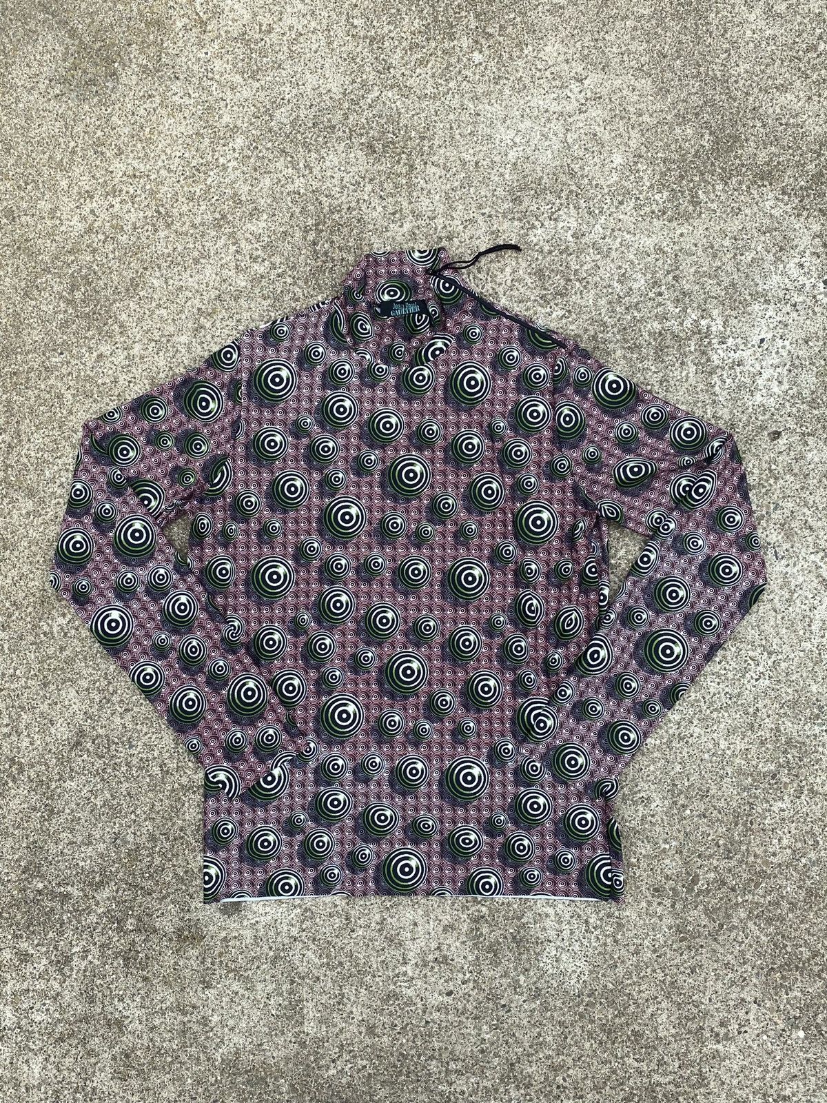 image of 90's Jean Paul Gaultier Mesh Long Sleeve Turtleneck in Purple, Men's (Size Large)