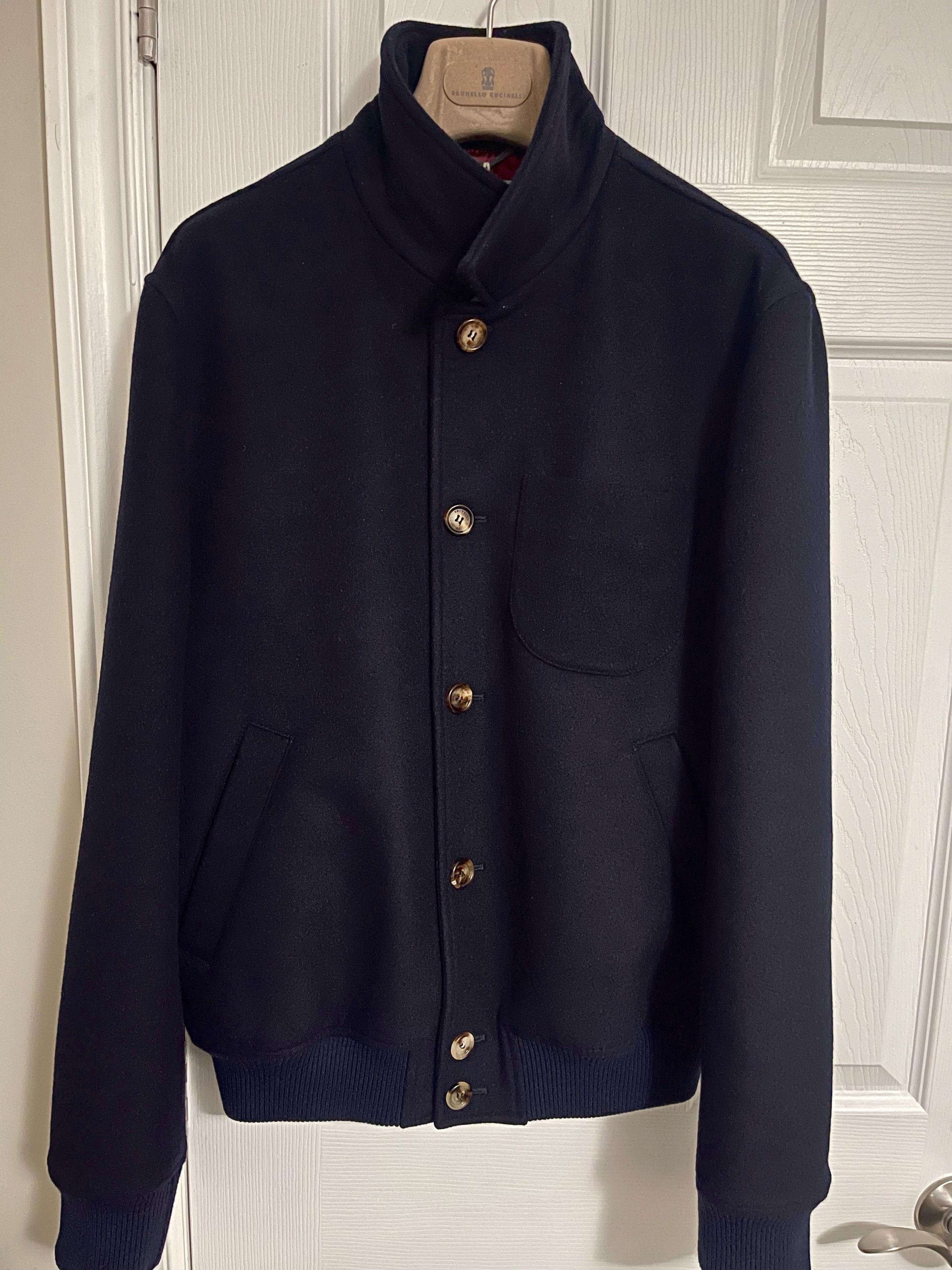 Brunello Cucinelli Brunello Cucinelli Melton Wool Flight Jacket Size 50 IT Size US M / EU 48-50 / 2 - 2 Thumbnail
