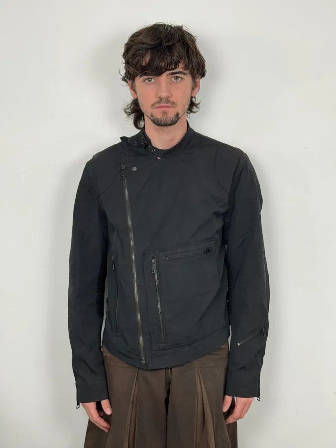 Burberry 2000s Burberry Black Asymmetrical Nylon Biker Jacket Size US M / EU 48-50 / 2 - 2 Thumbnail