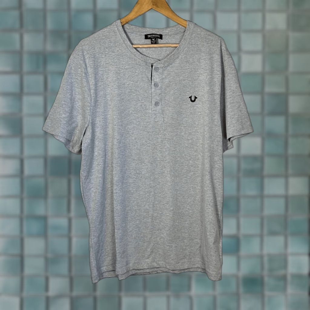 True Religion True Religion Mens Gray Henley Button up size XL New without tags Size US XL / EU 56 / 4 - 1 Thumbnail