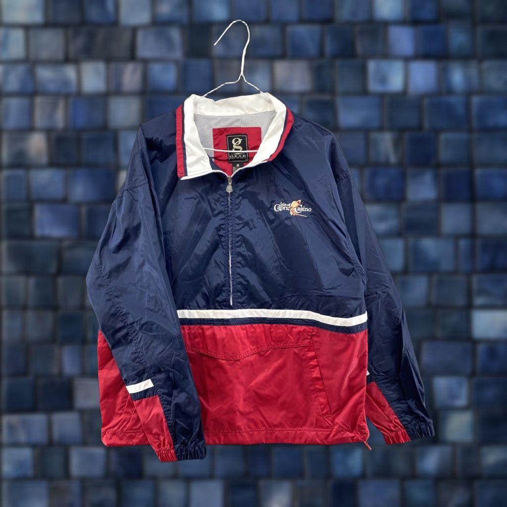 Vintage GEAR FOR SPORTS ISLE OF CAPRI Windbreaker Jacket 1/2 Zip Men’s SZ M Embroidered 90s Vintage Jacket Mens Size US M / EU 48-50 / 2 - 1 Thumbnail