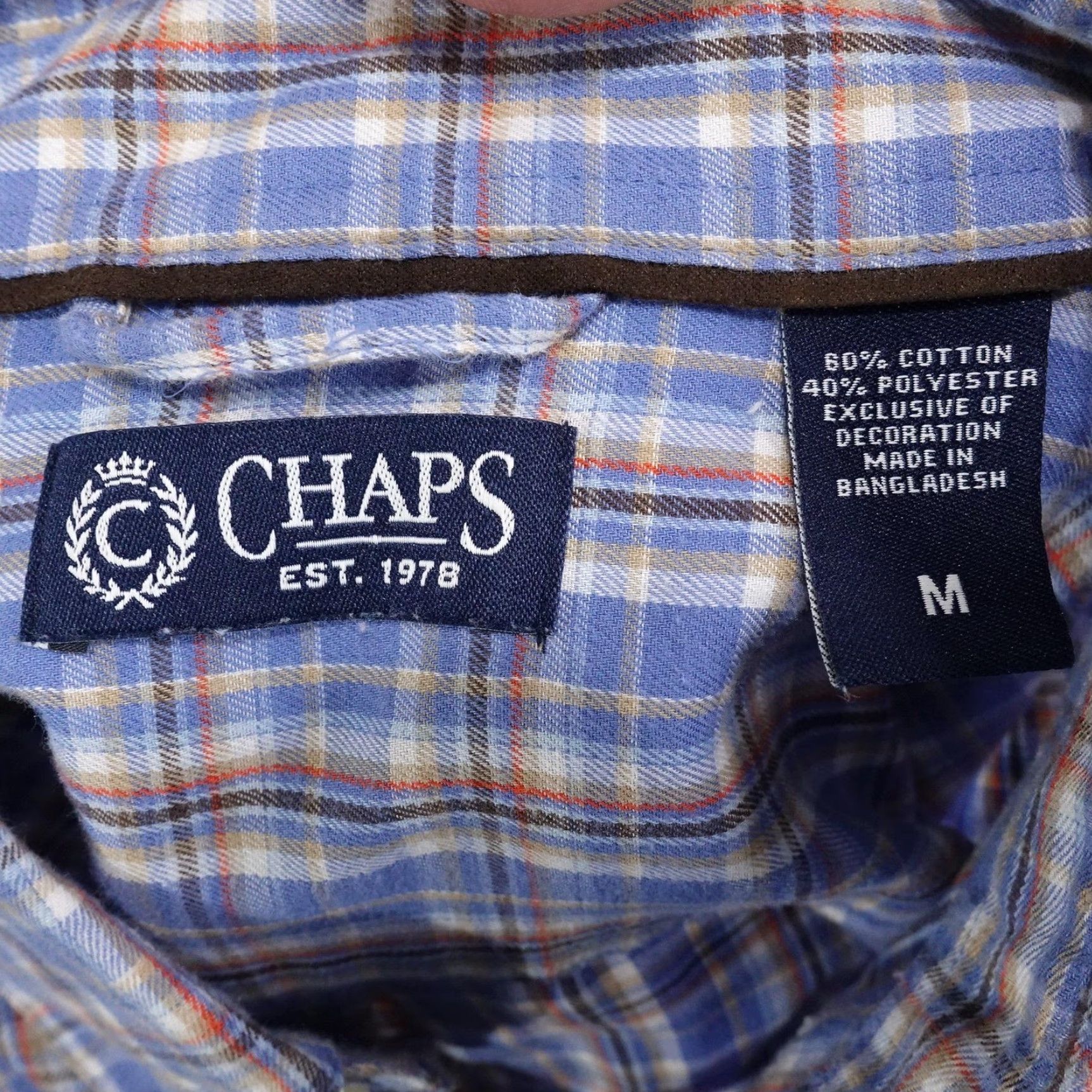 Chaps Chaps Shirt Mens Medium Blue Plaid Long Sleeve Button Down Casual Woven Size US M / EU 48-50 / 2 - 6 Thumbnail