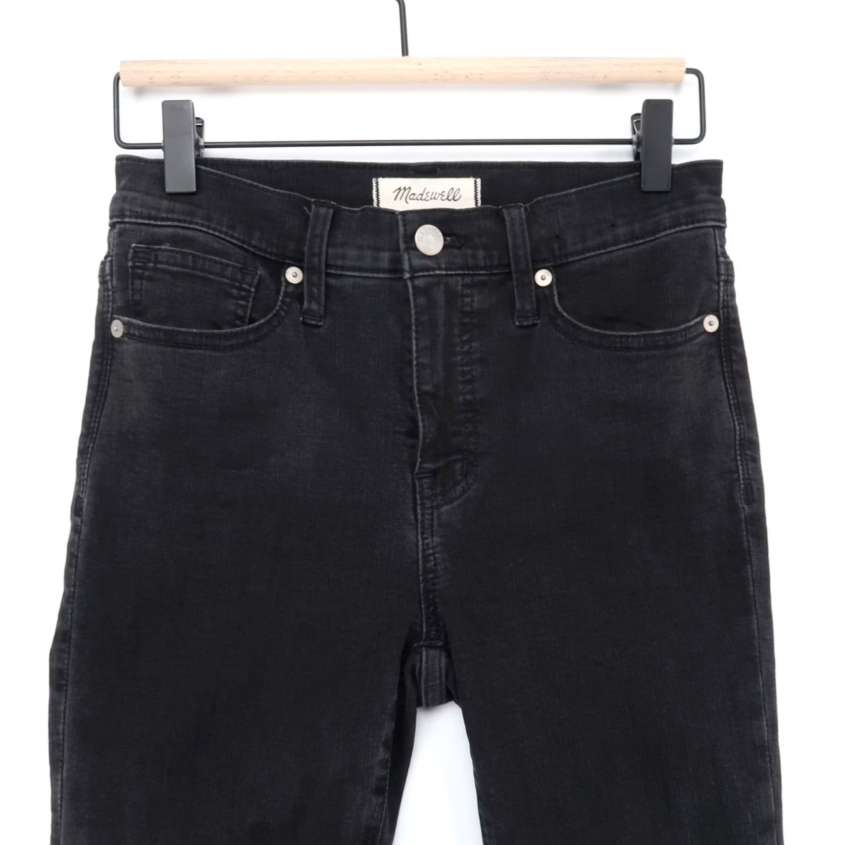 Madewell Madewell Jeans Womens 26 Black 9" High Rise Skinny Stretch Denim Shirt Size 26" / US 2 / IT 38 - 3 Thumbnail