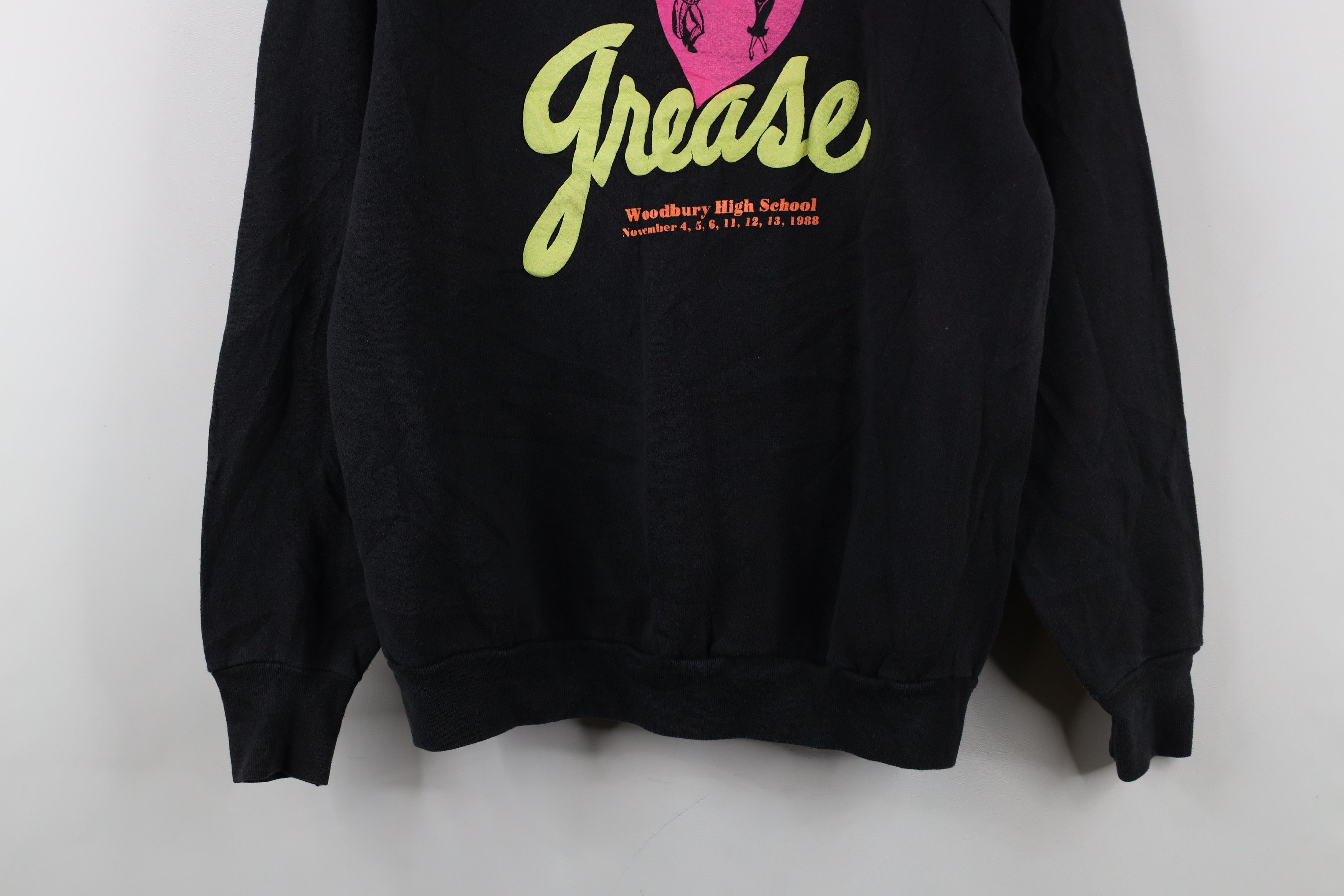 Vintage Vintage 80s Spell Grease Theater Play Sweatshirt Black USA Size L / US 10 / IT 46 - 3 Thumbnail