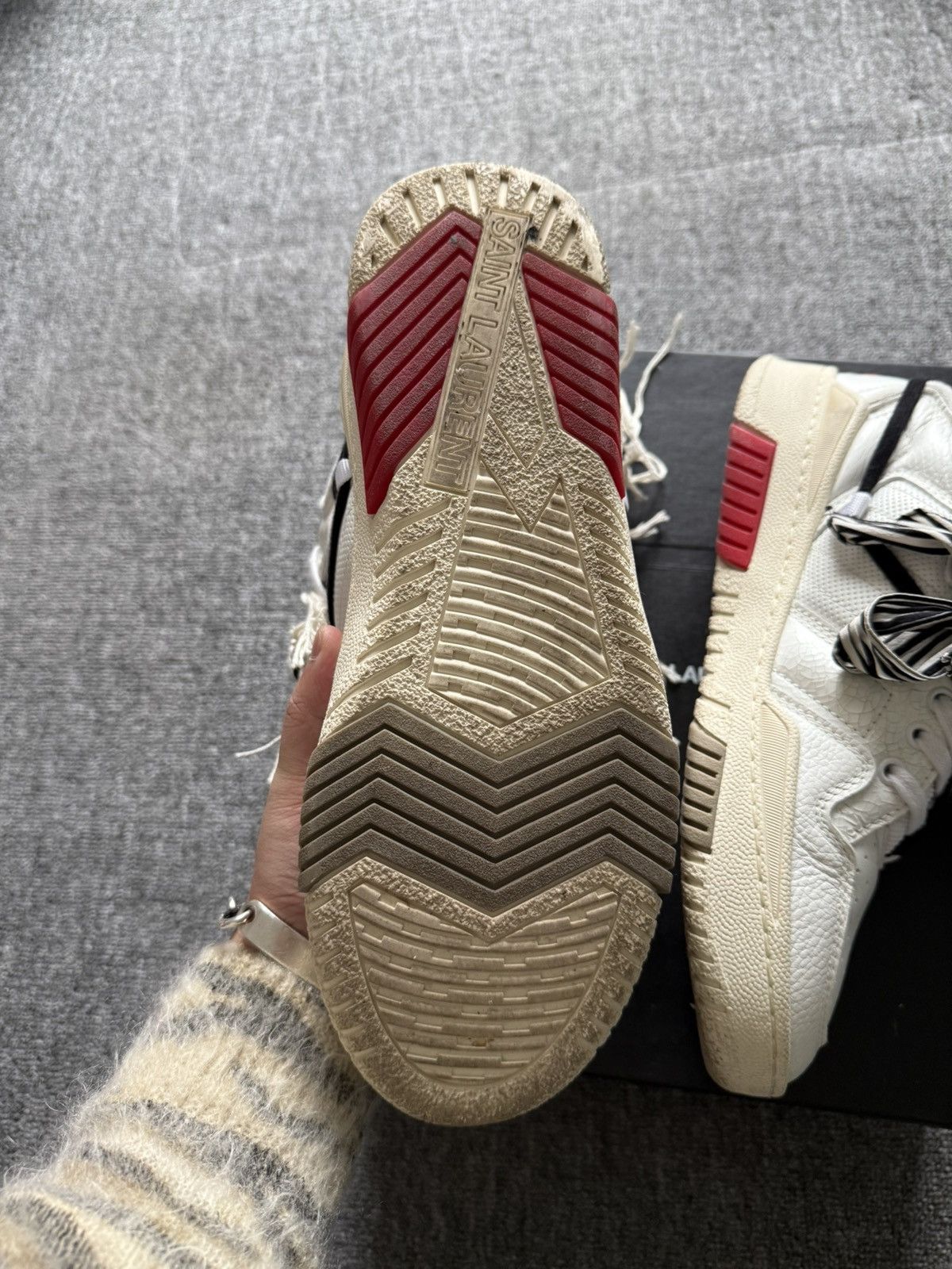Saint Laurent Paris Saint Laurent Smith bandana-detail high-top Sneakers Size US 9 / EU 42 - 5 Thumbnail
