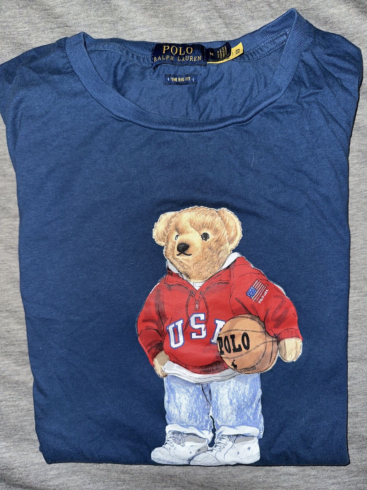 Polo Ralph Lauren × Vintage Polo Bear Logo T-Shirt Blue Size US M / EU 48-50 / 2 - 1 Thumbnail