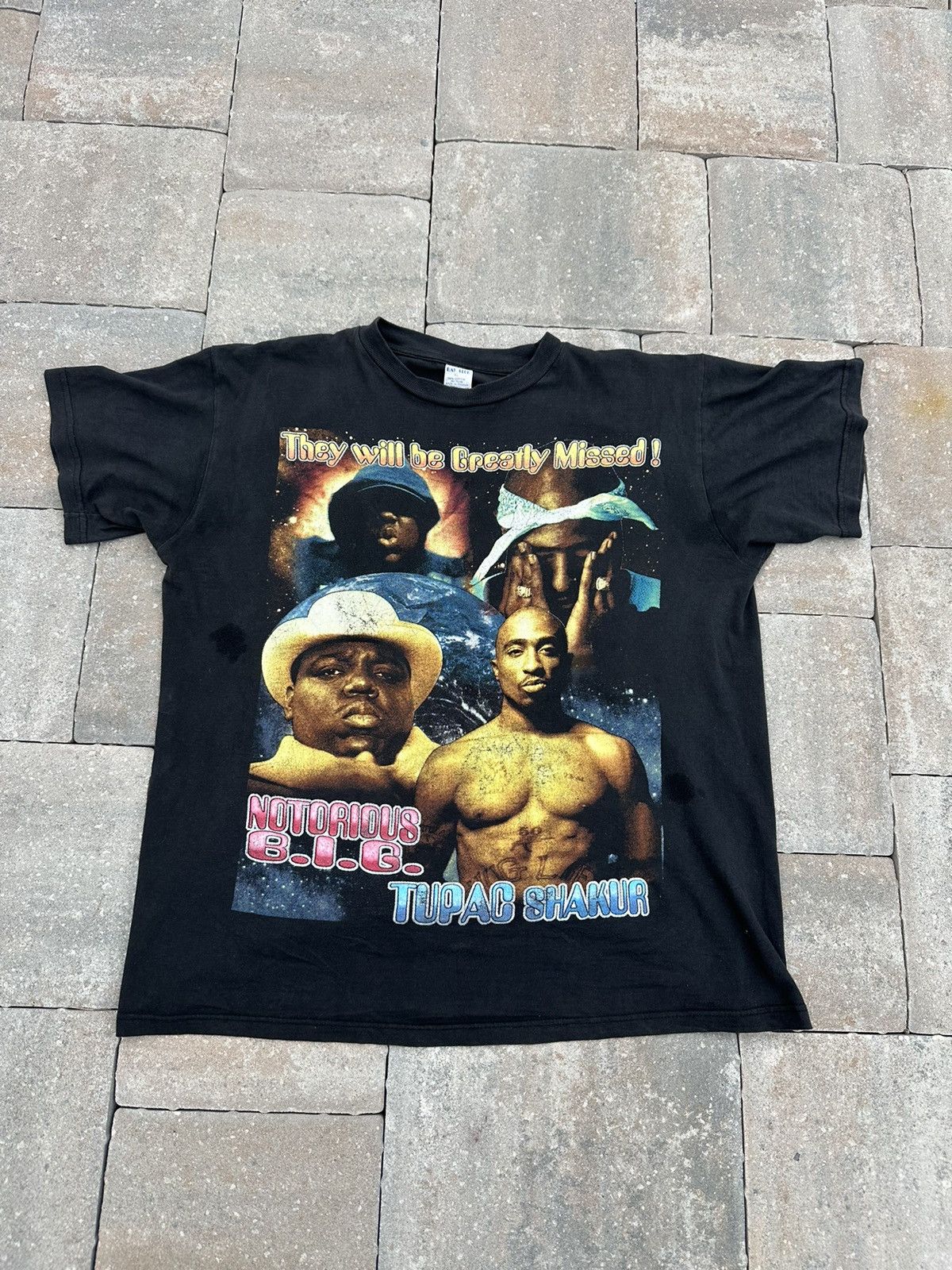 Vintage Tupac x Biggie Memorial Rap Tee Size US XL / EU 56 / 4 - 1 Thumbnail
