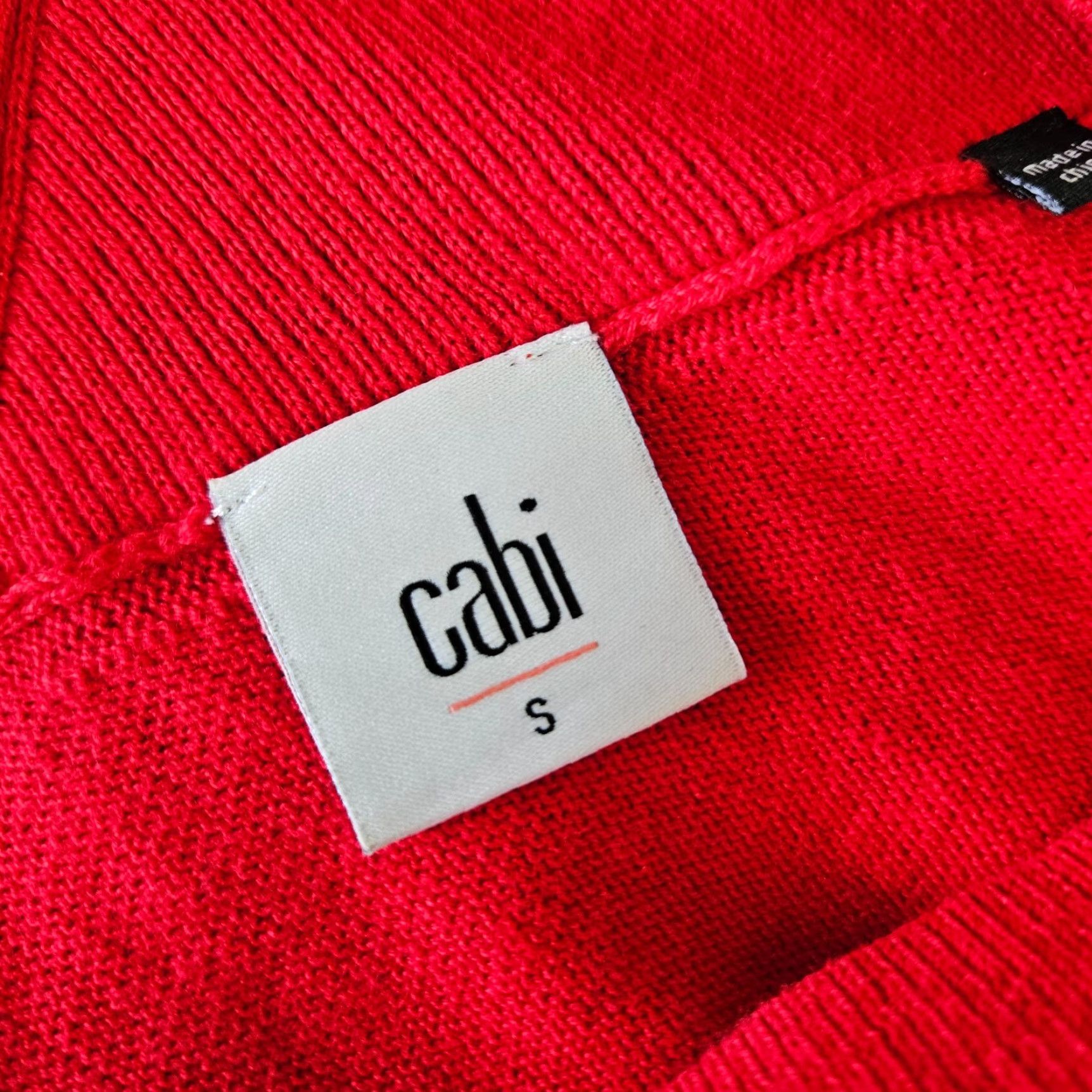 Vintage Cabi 3682 Women's Pullover Sweater Red V-Neck Size S Small Cotton Blend Long Sleeve Womens 90s? Size S / US 4 / IT 40 - 5 Thumbnail