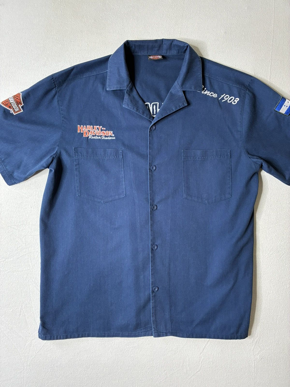 Harley Davidson 🔥RARE Harley-Davidson Roatan Honduras Mechanic Shirt Size US L / EU 52-54 / 3 - 1 Thumbnail