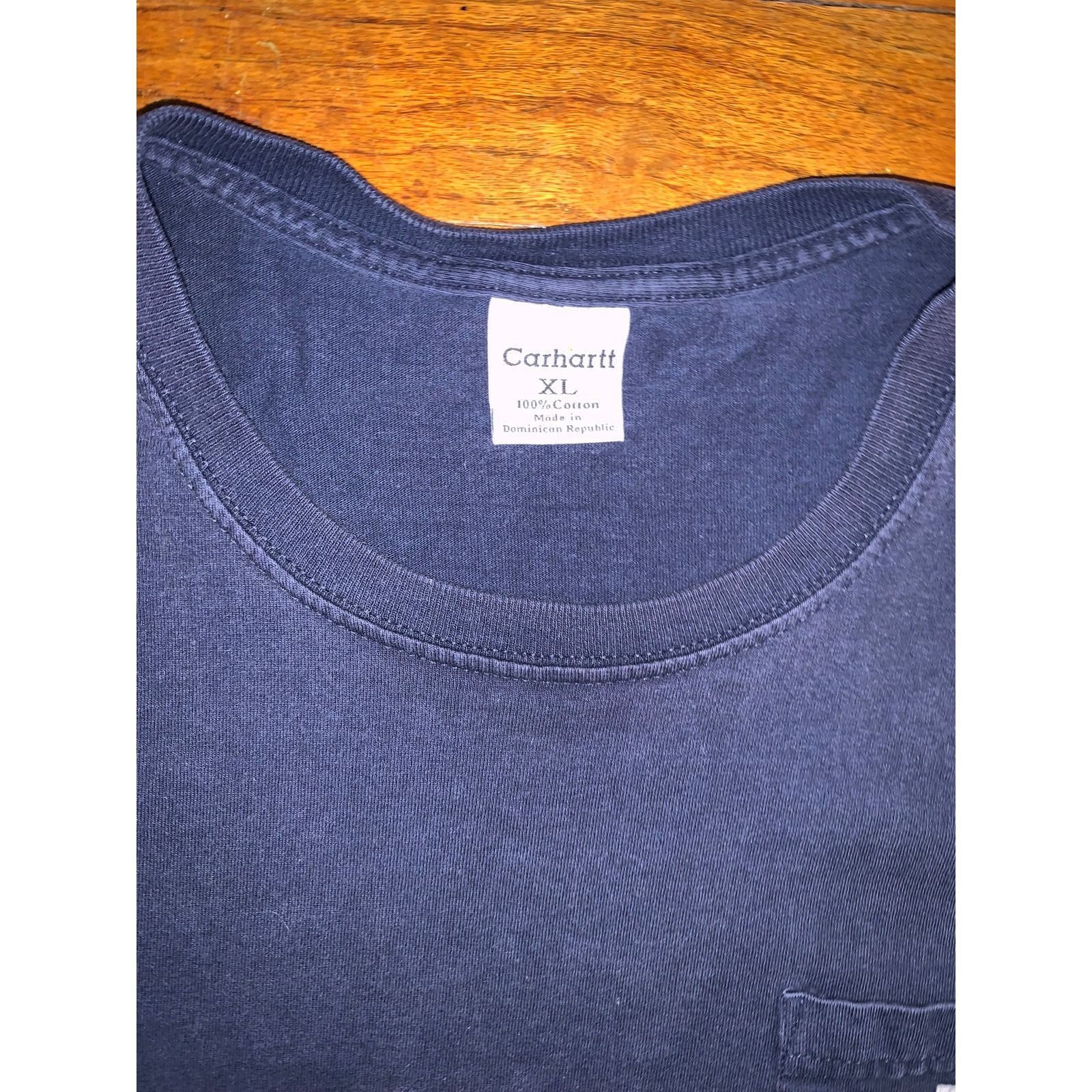 Carhartt Carhartt Pocket T Shirt XL Navy Blue 100% Cotton Size US XL / EU 56 / 4 - 2 Thumbnail