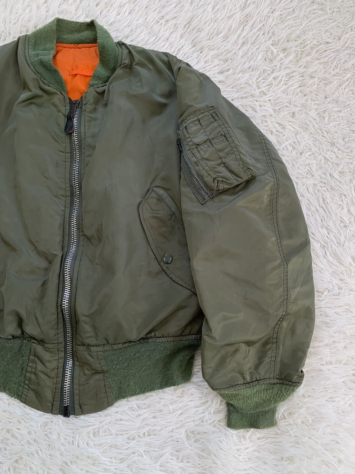 Alpha Industries Vintage Alpha Industries MA-1 Flight Bomber Jacket Zip Ideal Size US S / EU 44-46 / 1 - 4 Thumbnail