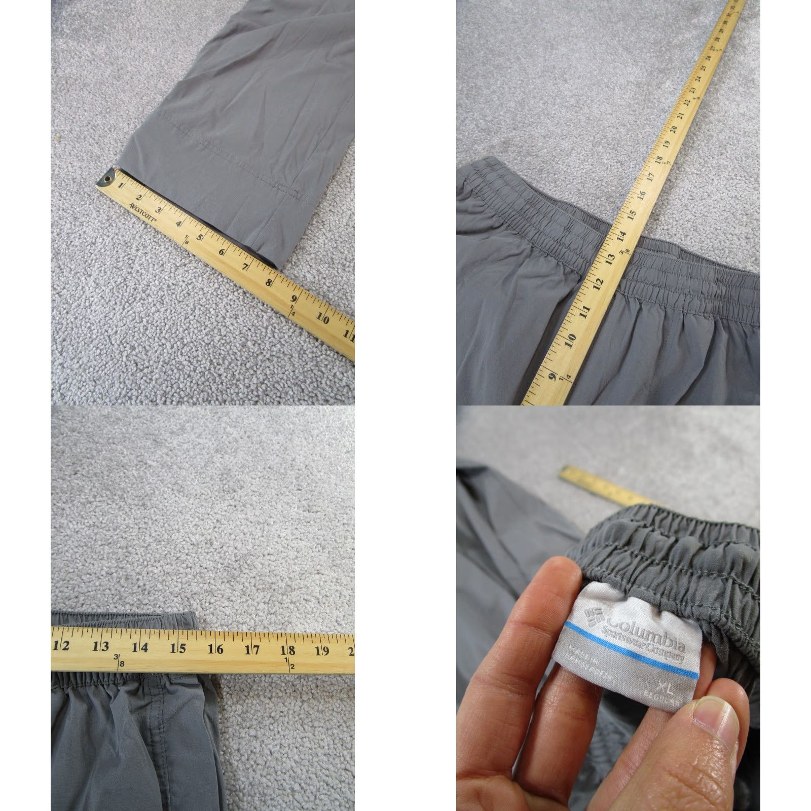 Vintage Columbia Pants Womens XL Gray Lightweight Nylon Rollup Hiking Track Pants Womens XL Gray Lightweight Nylon Rollup Hiking Size 40" / US 18 - 8 Thumbnail