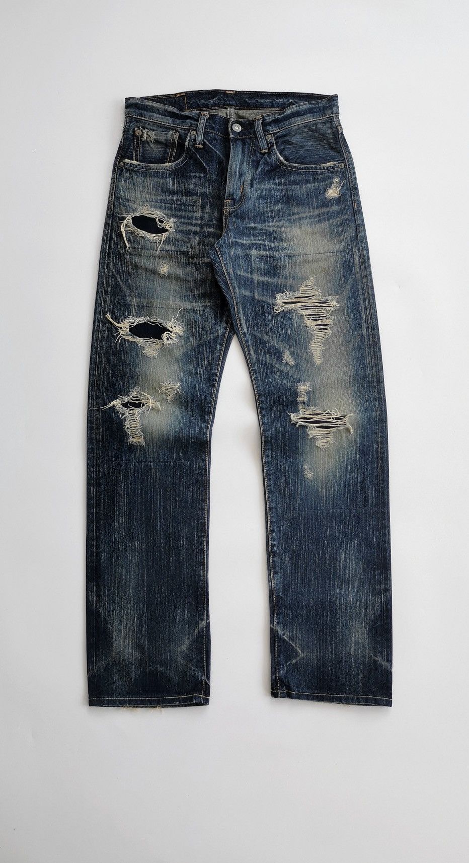Edwin Edwin Extra Extreme 503RVS Patchwork Ripped Denim Jeans Size US 29 - 2 Thumbnail