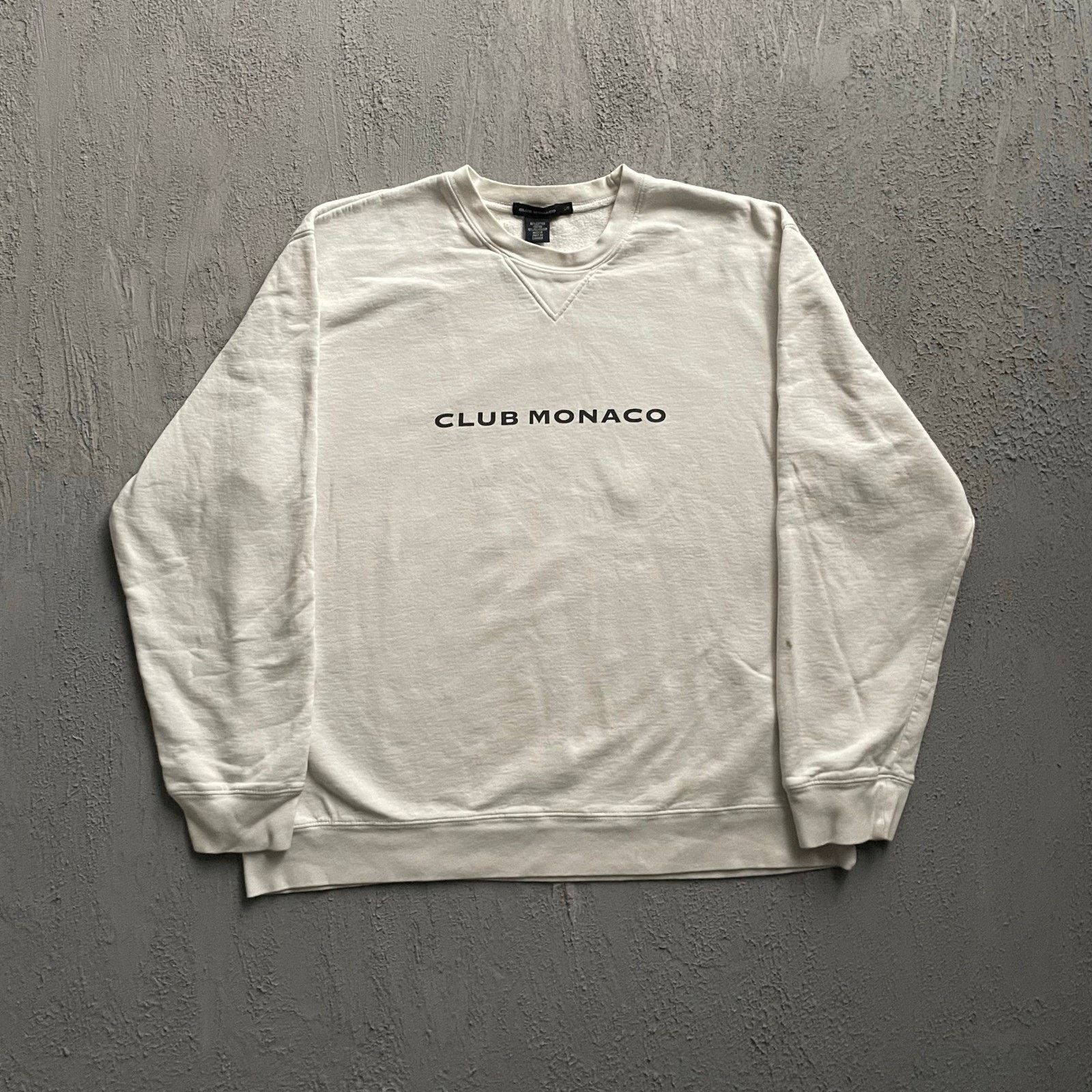 Vintage Club Monaco Crewneck Mens Large White 90s, Men's