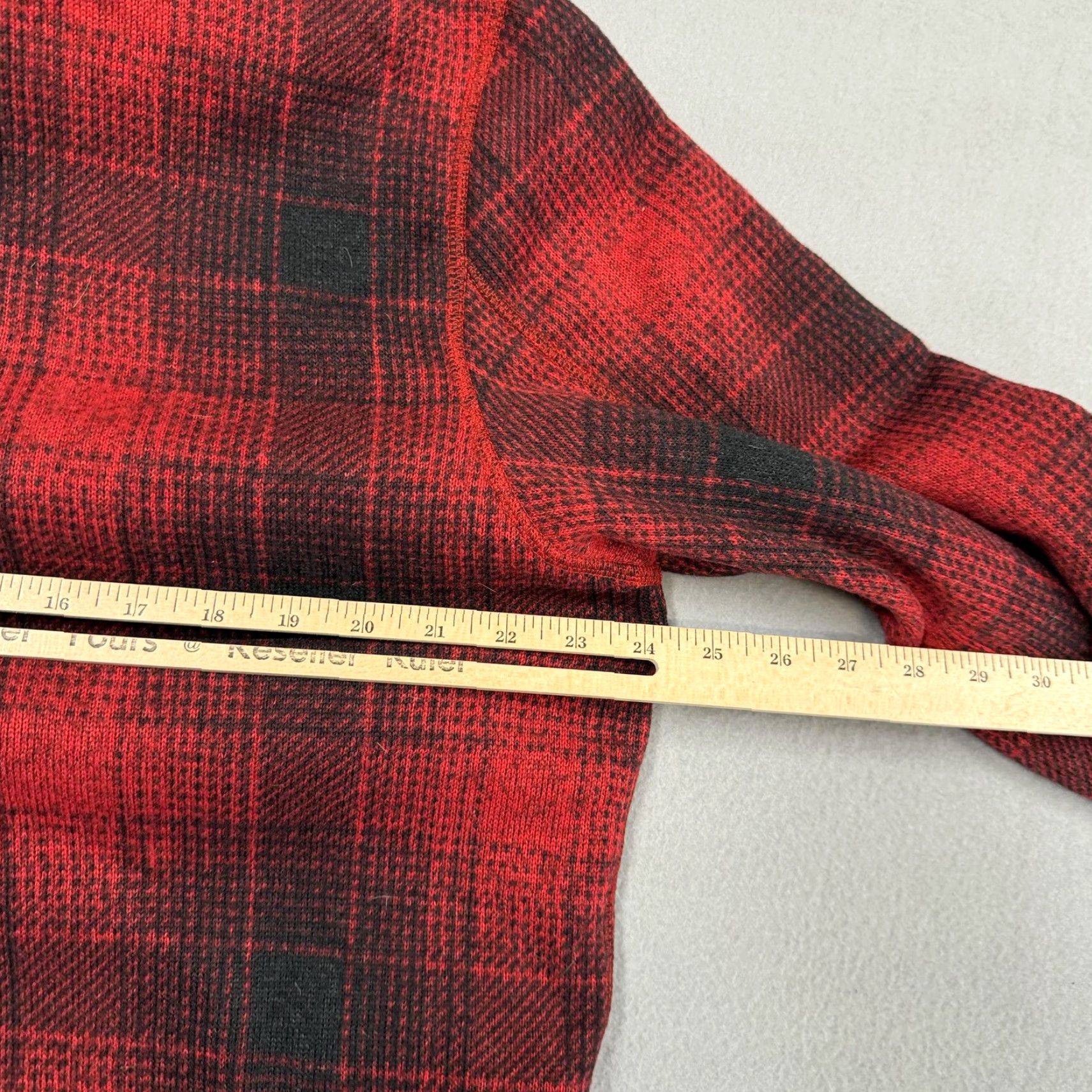 The North Face The North Face Pullover Mens Large Red Plaid Fleece 1/4 Zip Long Sleeve Top Size US L / EU 52-54 / 3 - 7 Thumbnail