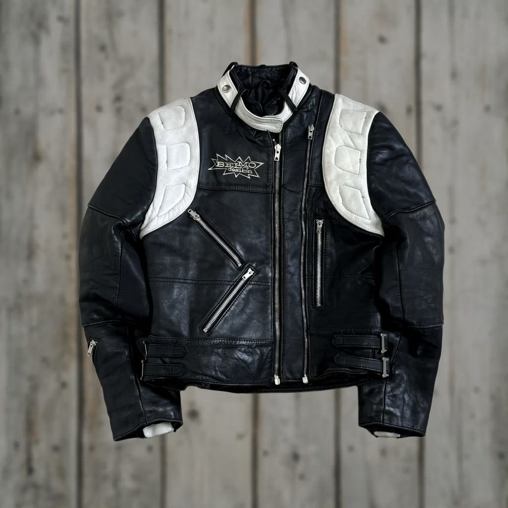 Vintage VINTAGE Belmo Design Leather Jacket Moto Motorcycle Multi Zip Size 38 Men Black 80s Size US XXS / EU 40 - 1 Thumbnail