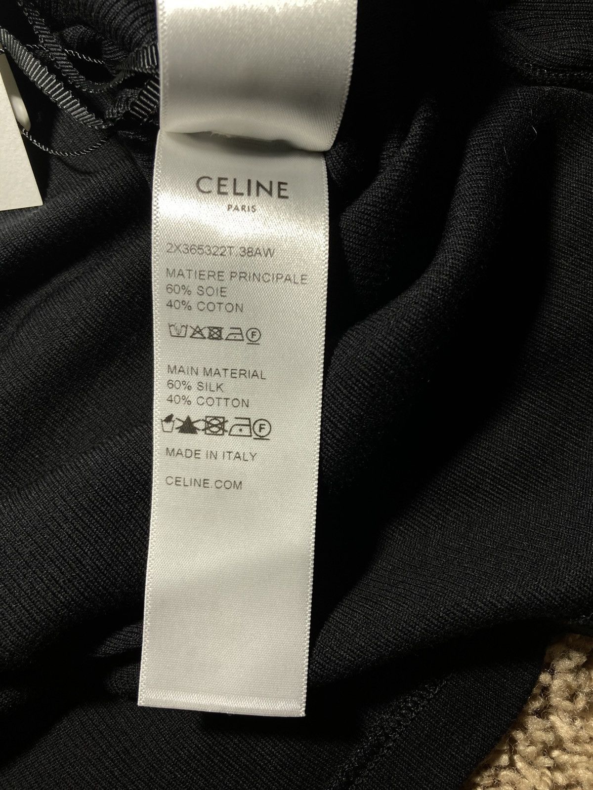 Celine × Hedi Slimane New AW23 Celine Silk Tank Top Triomphe Logo Hedi 2023 Black Size US M / EU 48-50 / 2 - 6 Thumbnail