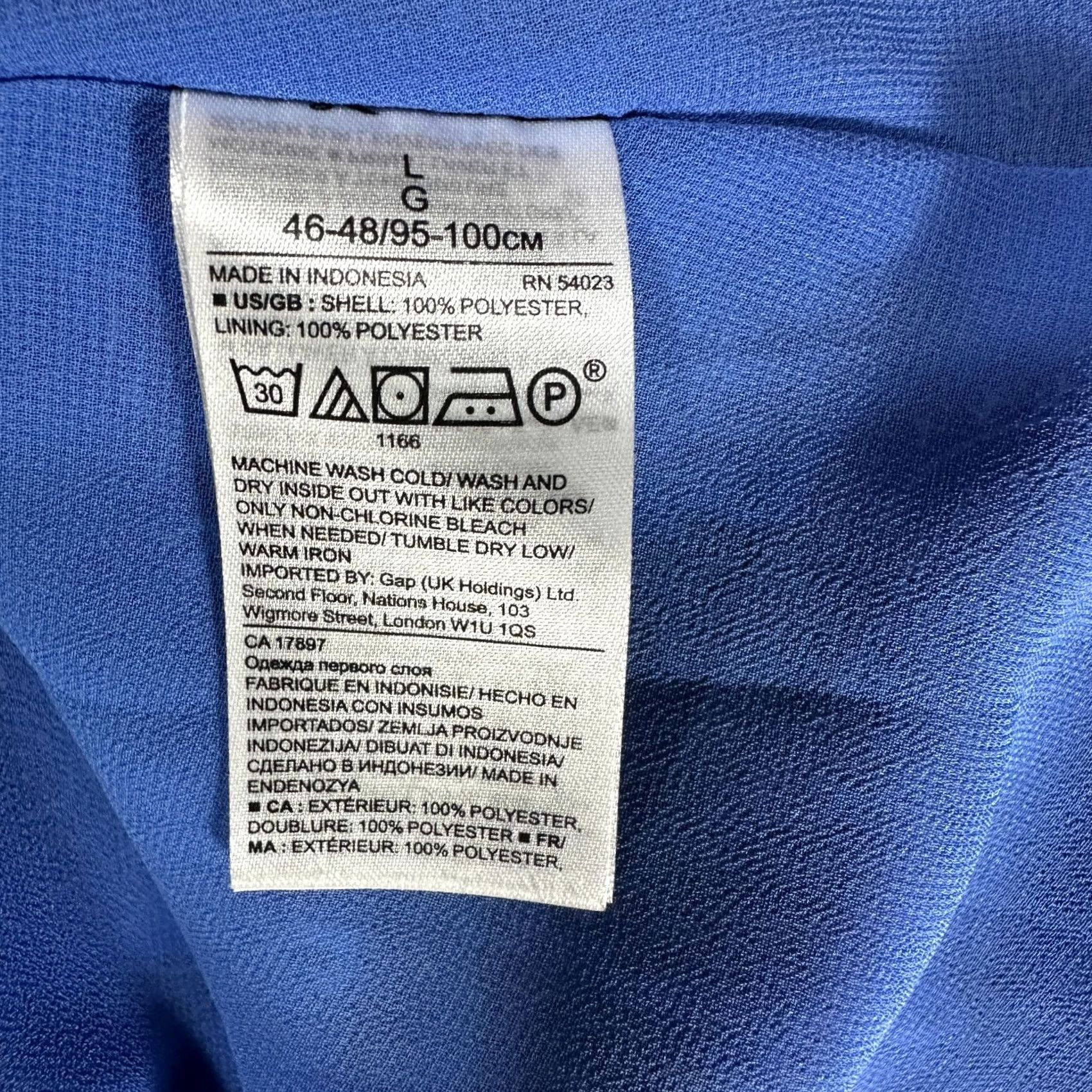 Banana Republic Banana Republic Top Womens Large Royal Blue Print Shell Sleeveless Lined Keyhole Blouse Size L / US 10 / IT 46 - 5 Thumbnail