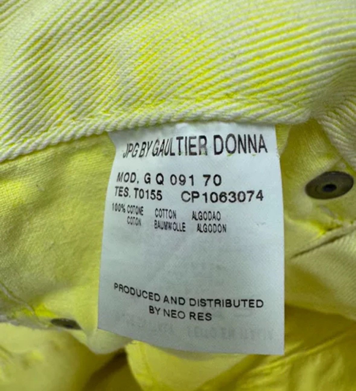 Jean Paul Gaultier Jean Paul Gaultier Inverted of Lemon Yellow Jeans Size US 30 / EU 46 - 8 Thumbnail