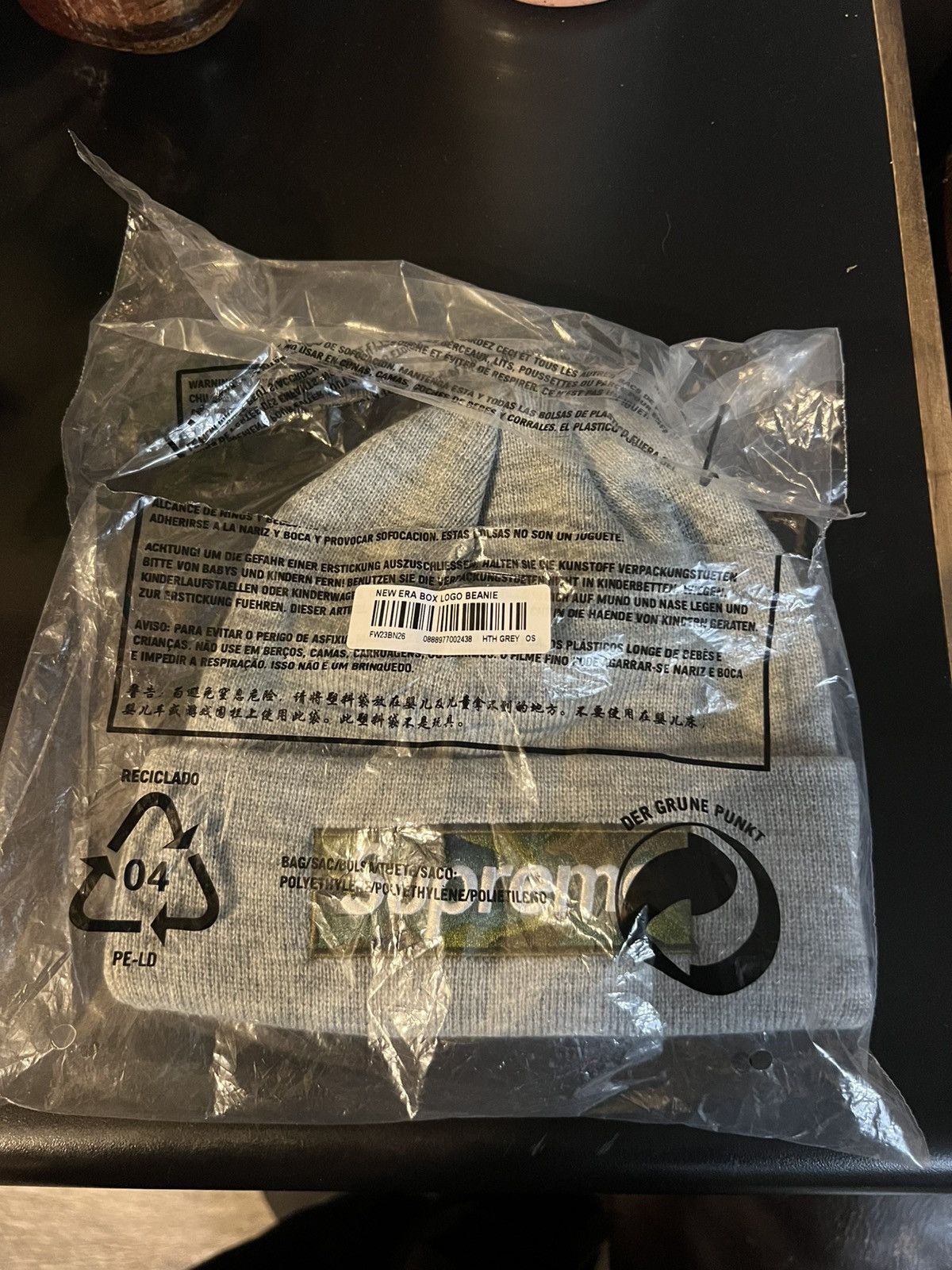 Supreme Supreme Box Logo Beanie Heather Grey FW23 Size ONE SIZE - 3 Thumbnail
