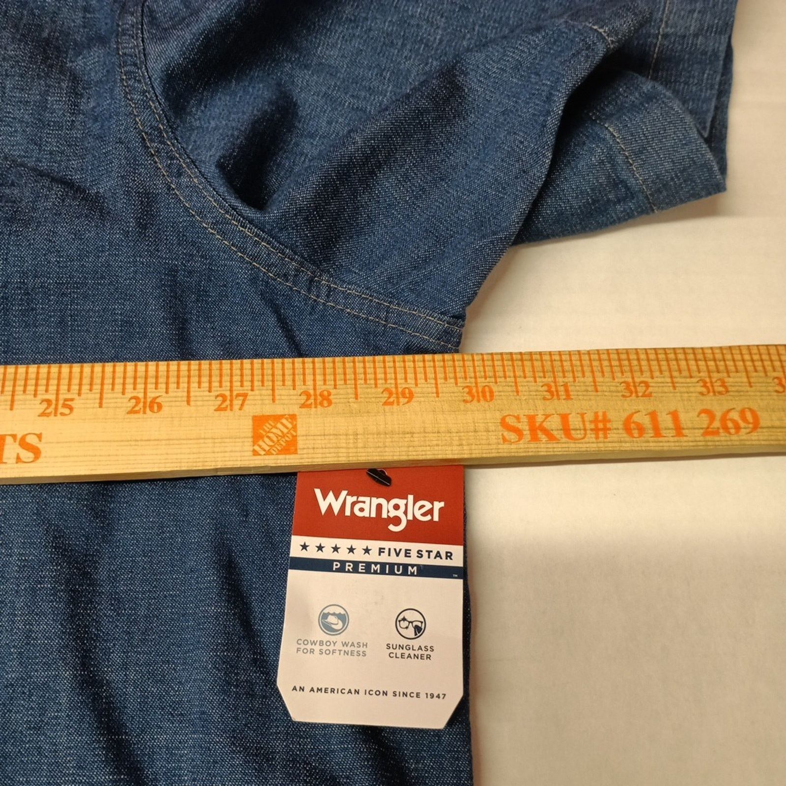 Wrangler Wrangler Cowboy Wash Snap Denim Shirt Men's Size 3XL Blue Size US XXL / EU 58 / 5 - 4 Thumbnail