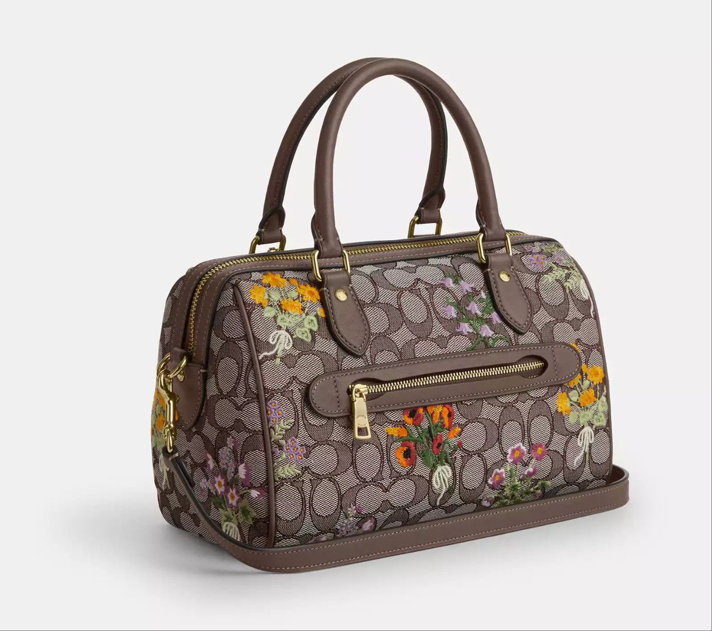 Coach Rowan Satchel Bag With Floral Embroidery CDZ01 Size ONE SIZE - 17 Thumbnail