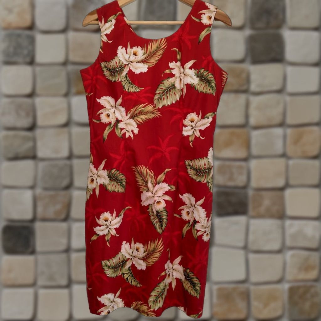 Vintage VINTAGE Ky's Hawaiian Sundress Large Red Floral Aloha Dress Casual Beach Womens Size L / US 10 / IT 46 - 1 Thumbnail