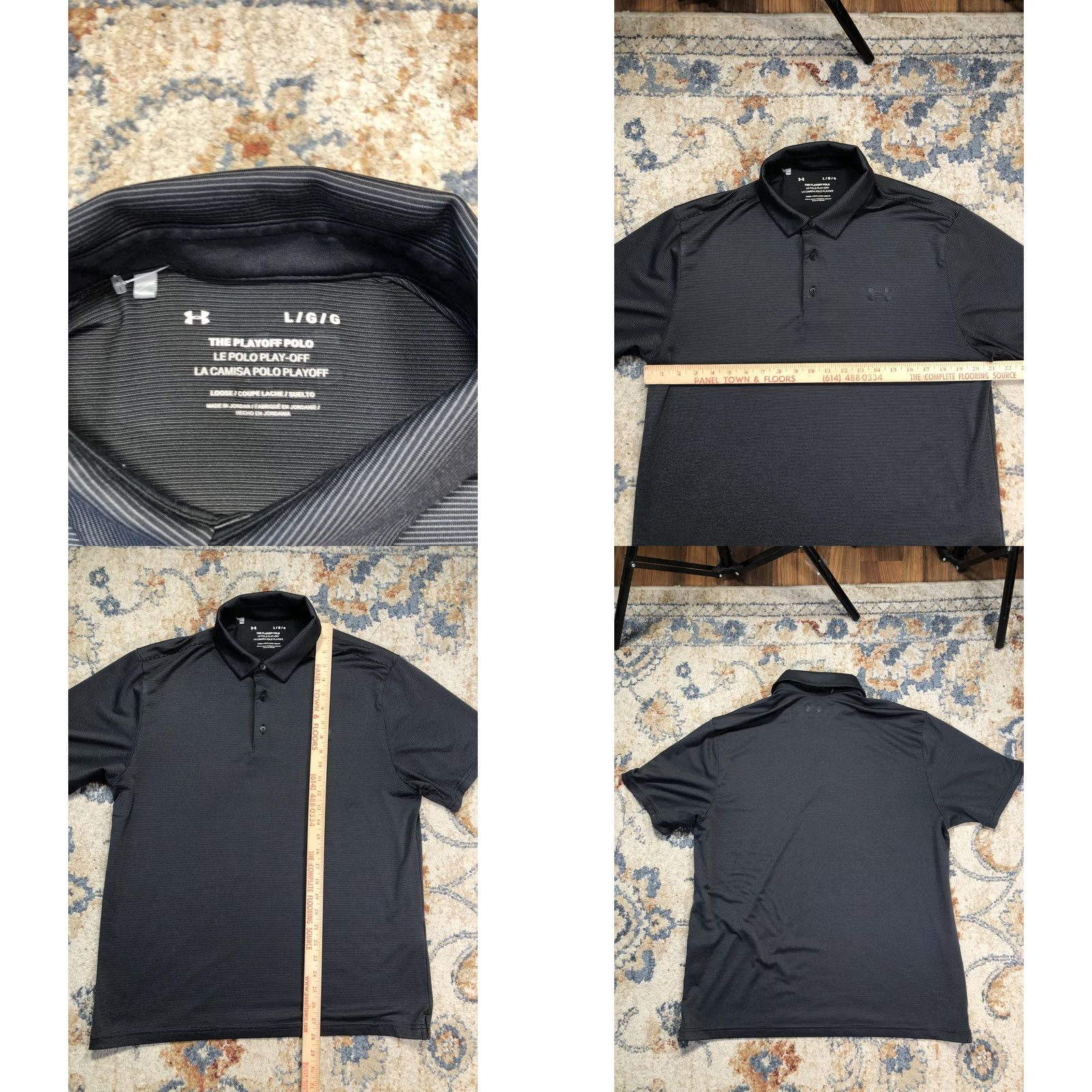 Under Armour Under Armour The Playoff Polo Shirt Mens Large Gray Stripe Short Sleeve Golf Polo Size US L / EU 52-54 / 3 - 8 Thumbnail