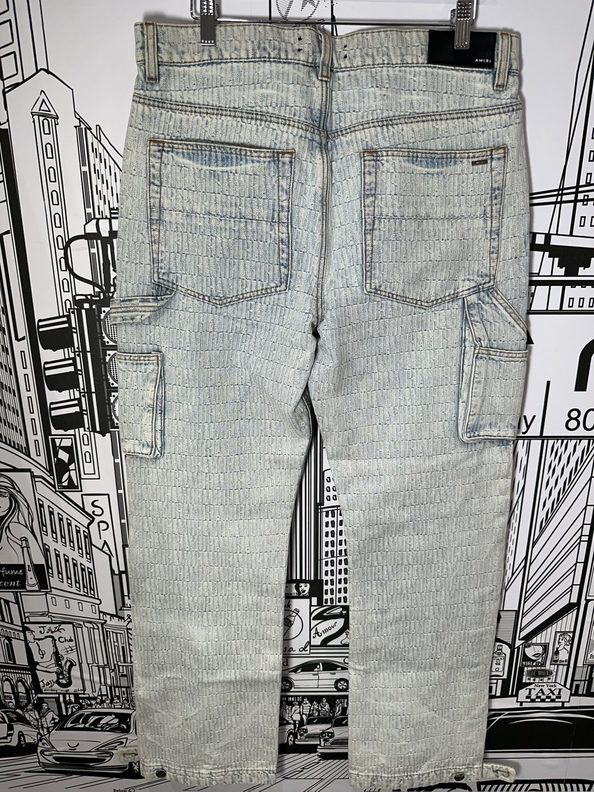 Amiri Amiri Jacquard Logo Carpenter Pants Light Indigo Size 32 Size US 34 / EU 50 - 8 Thumbnail