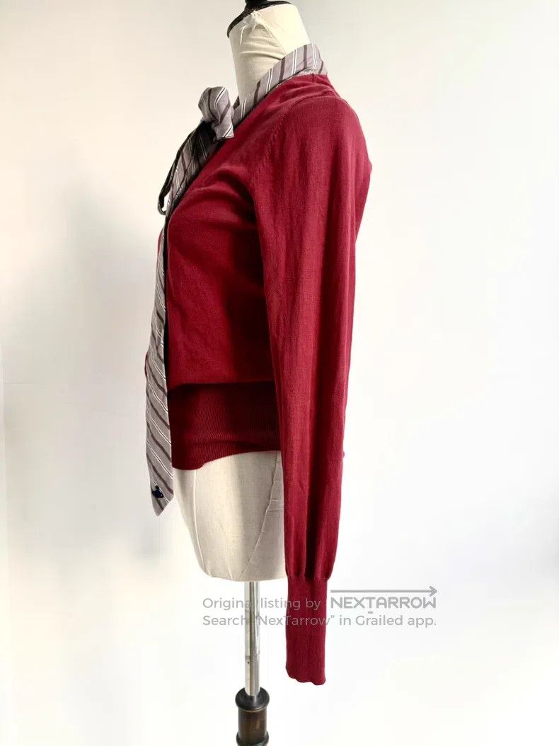 Vivienne Westwood Vivienne Westwood Deep Red Bow Tie Knitted Sweater Size L / US 10 / IT 46 - 3 Thumbnail