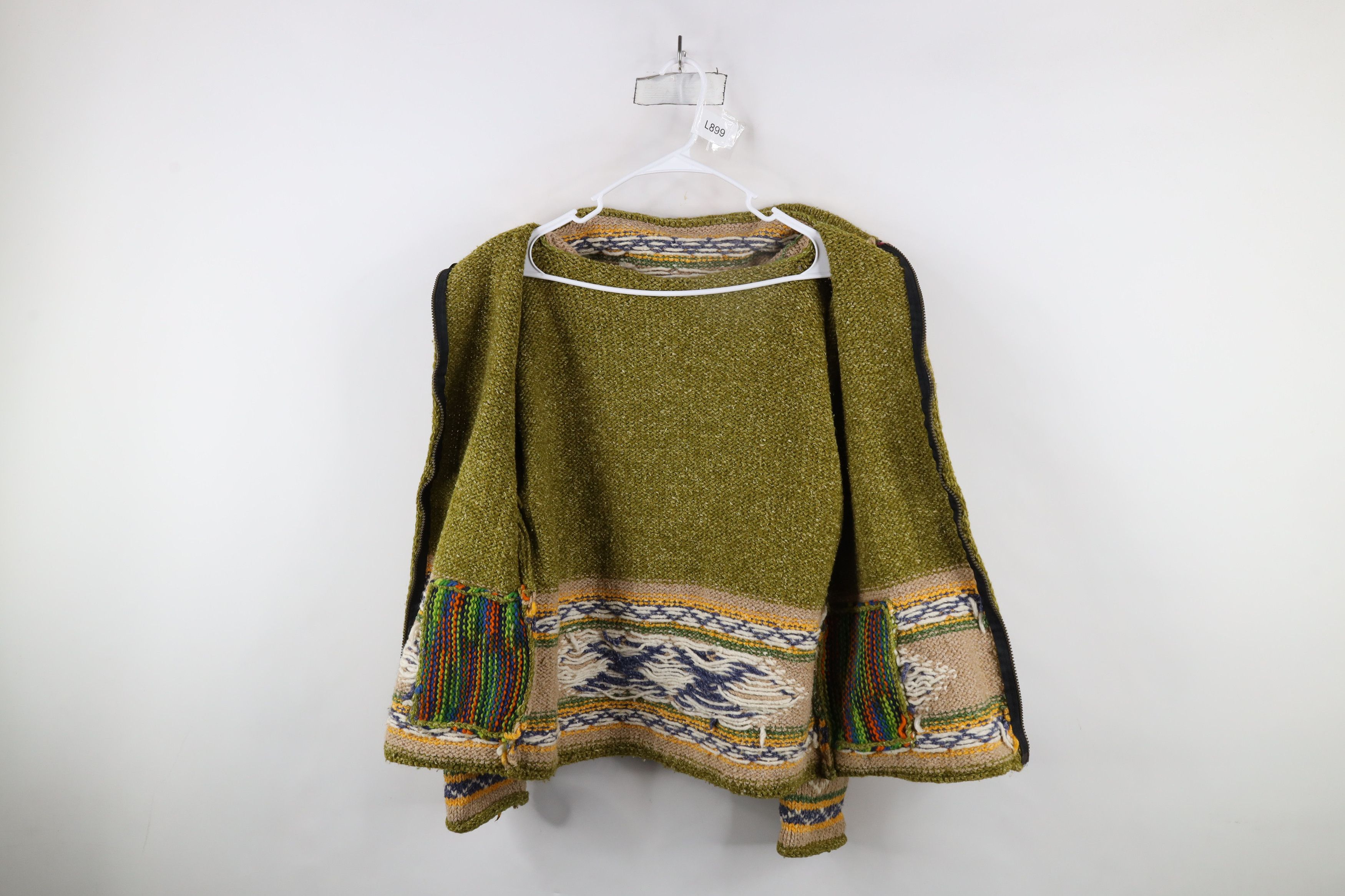 Vintage Vintage 90s Streetwear Fairy Elf Wool Knit Hoodie Jacket Size M / US 6-8 / IT 42-44 - 8 Thumbnail