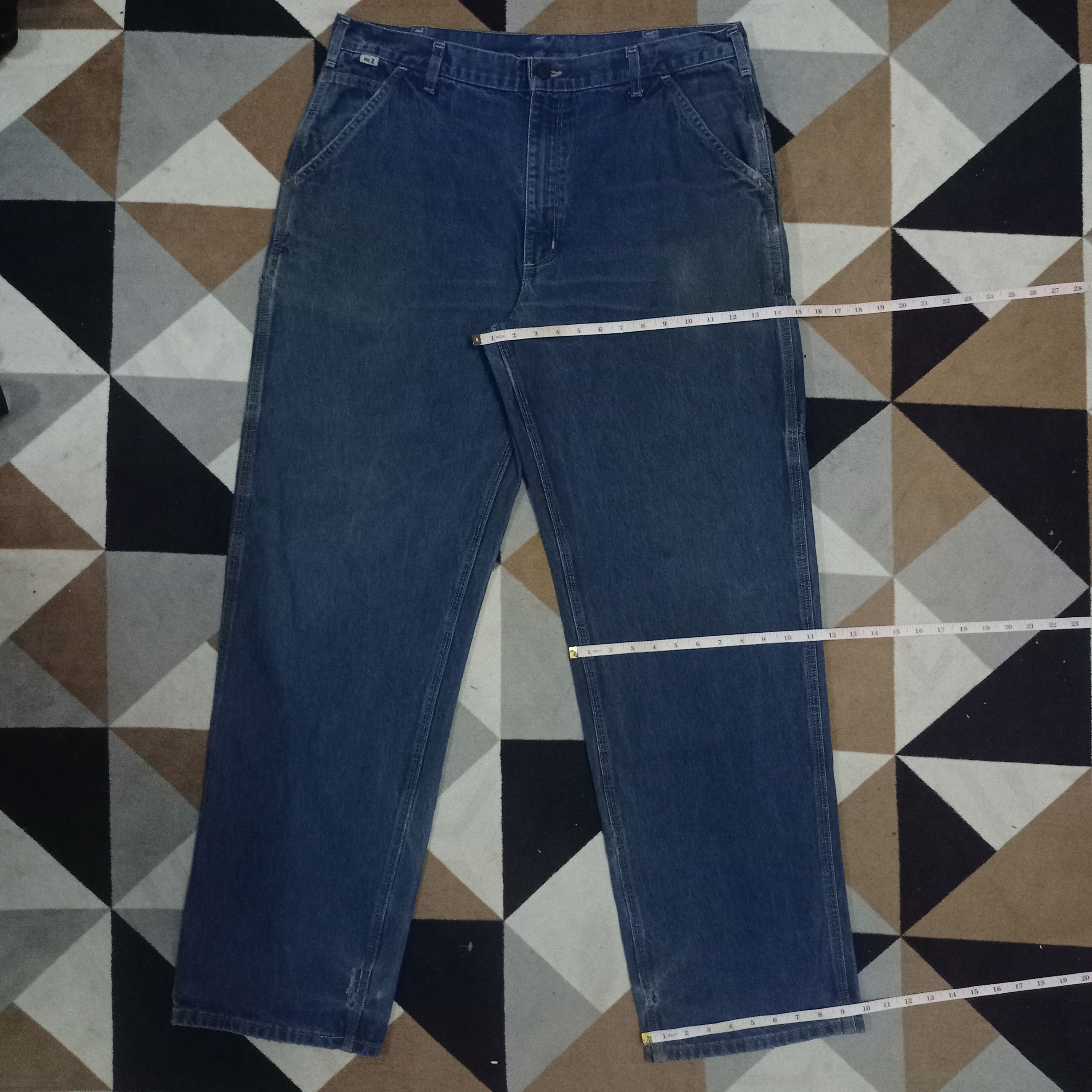 Carhartt Vintage Carhartt Blue Wash Baggy Carpenter Denim Size US 37 - 12 Thumbnail