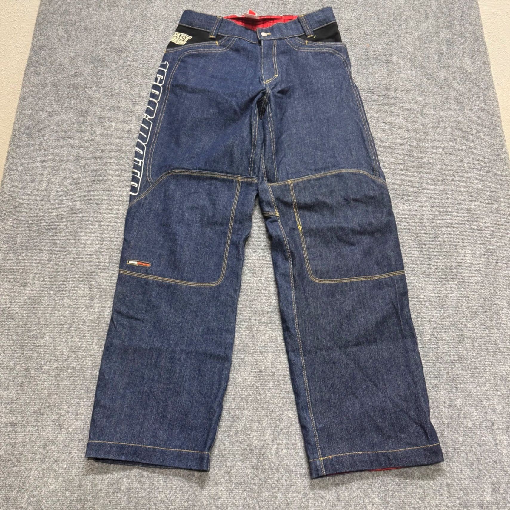 Denime VINTAGE Unbranded Denim Biker Pants Jeans 32x30 Men's Dark Washed Y2K Baggy Insulated Size US 32 / EU 48 - 6 Thumbnail