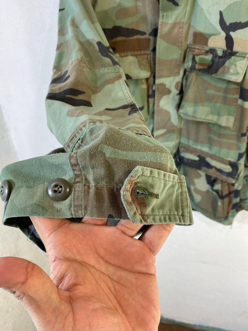 Vintage vintage faded camo military jacket nice design Size US M / EU 48-50 / 2 - 7 Thumbnail