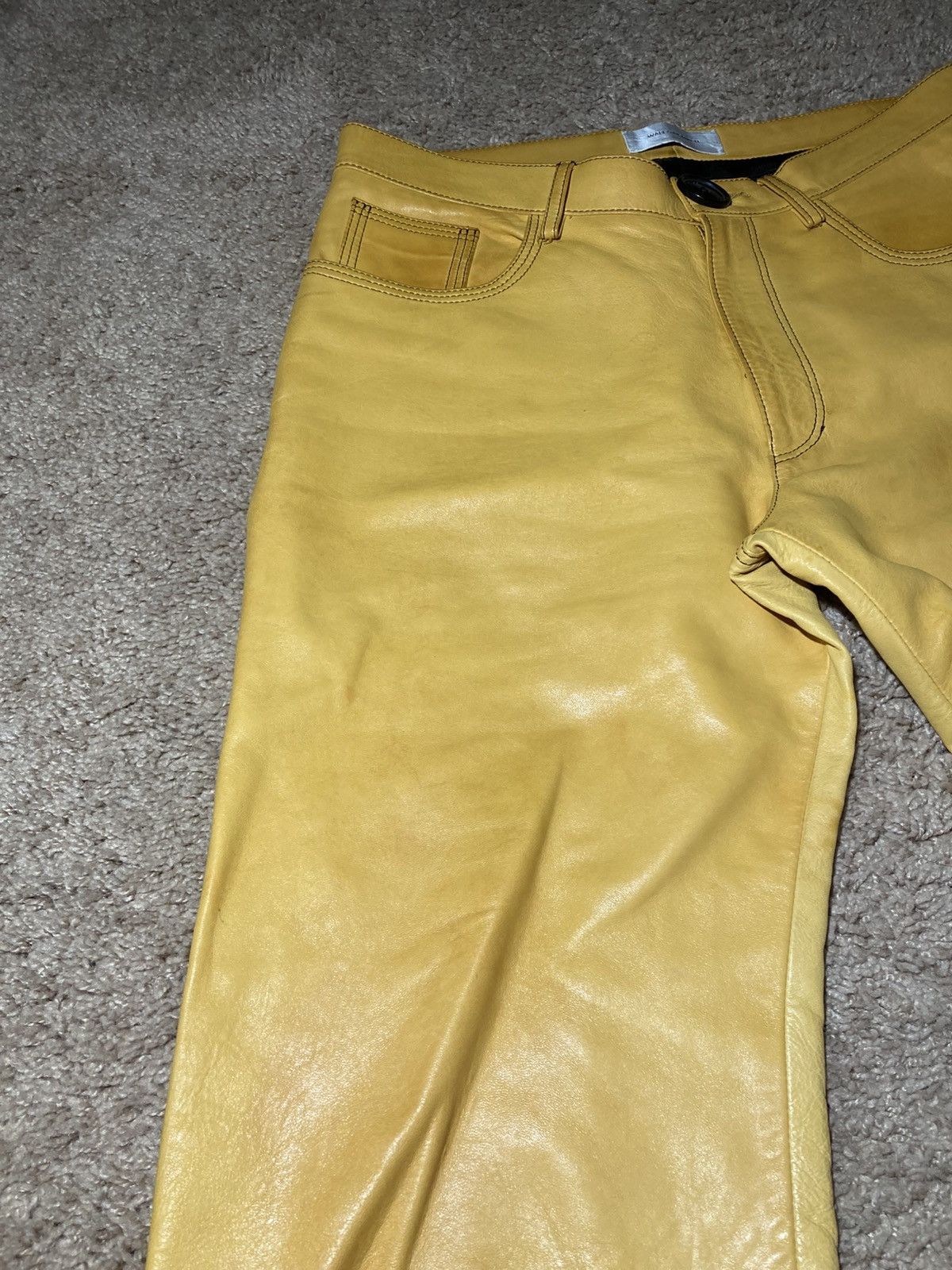 Wales Bonner AW18 Wales Bonner Leather Yellow Pants 2018 WB Jeans Creole Size US 28 / EU 44 - 6 Thumbnail