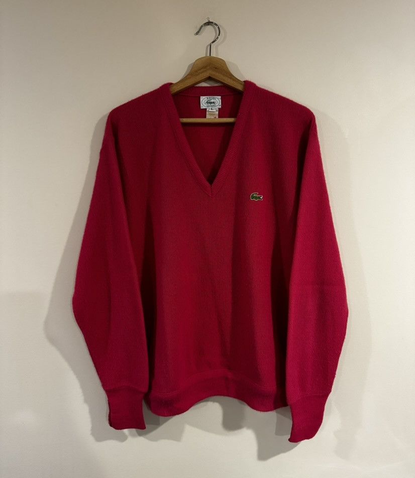 Lacoste x IZOD Pink V-Neck Pullover Sweater Vintage Size US L / EU 52-54 / 3 - 1 Thumbnail