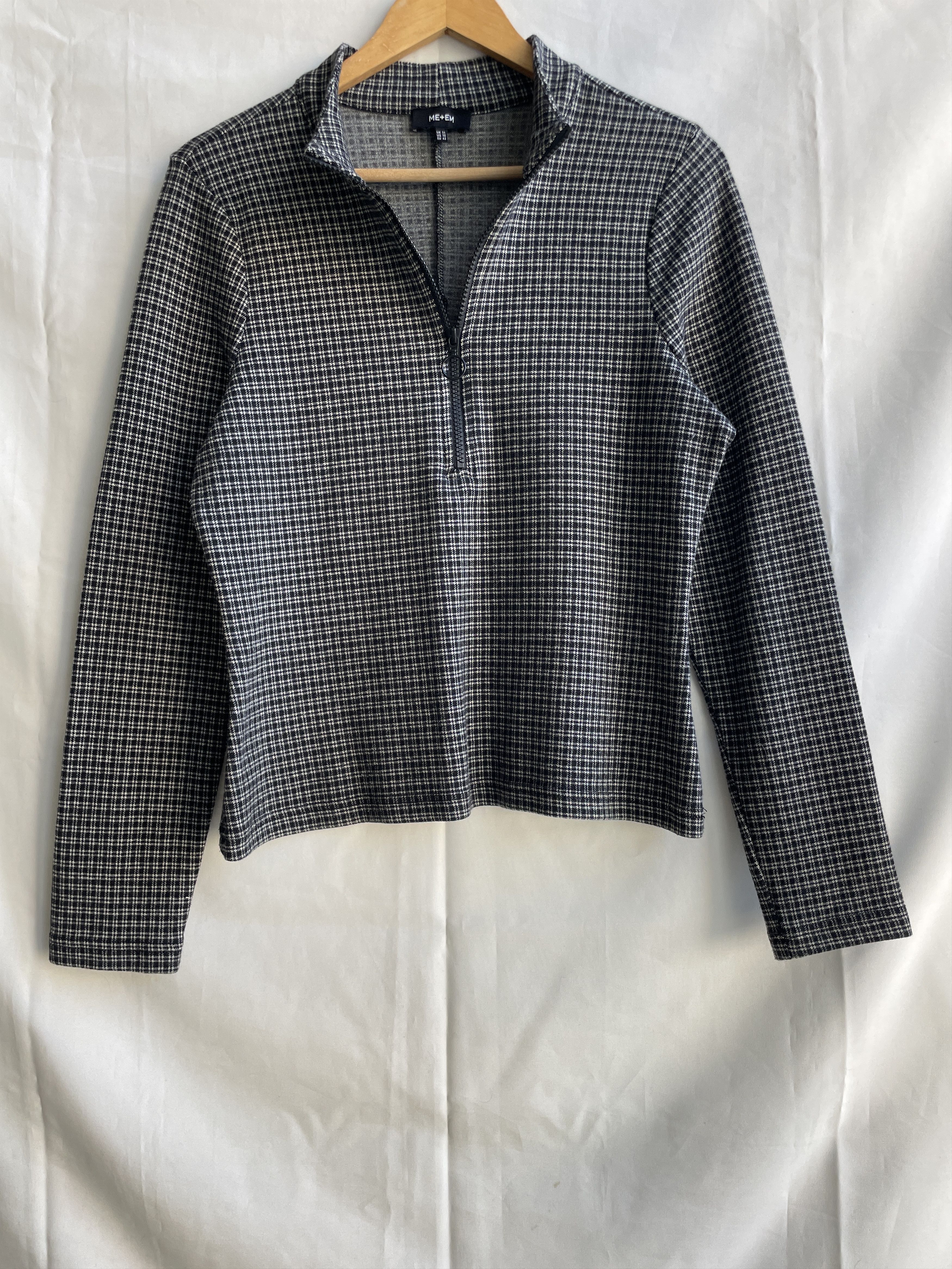 ME+EM Me+Em Ponte Check Half Zip Pullover Size UK 14/ US 10/EUR 42 Size L / US 10 / IT 46 - 4 Thumbnail