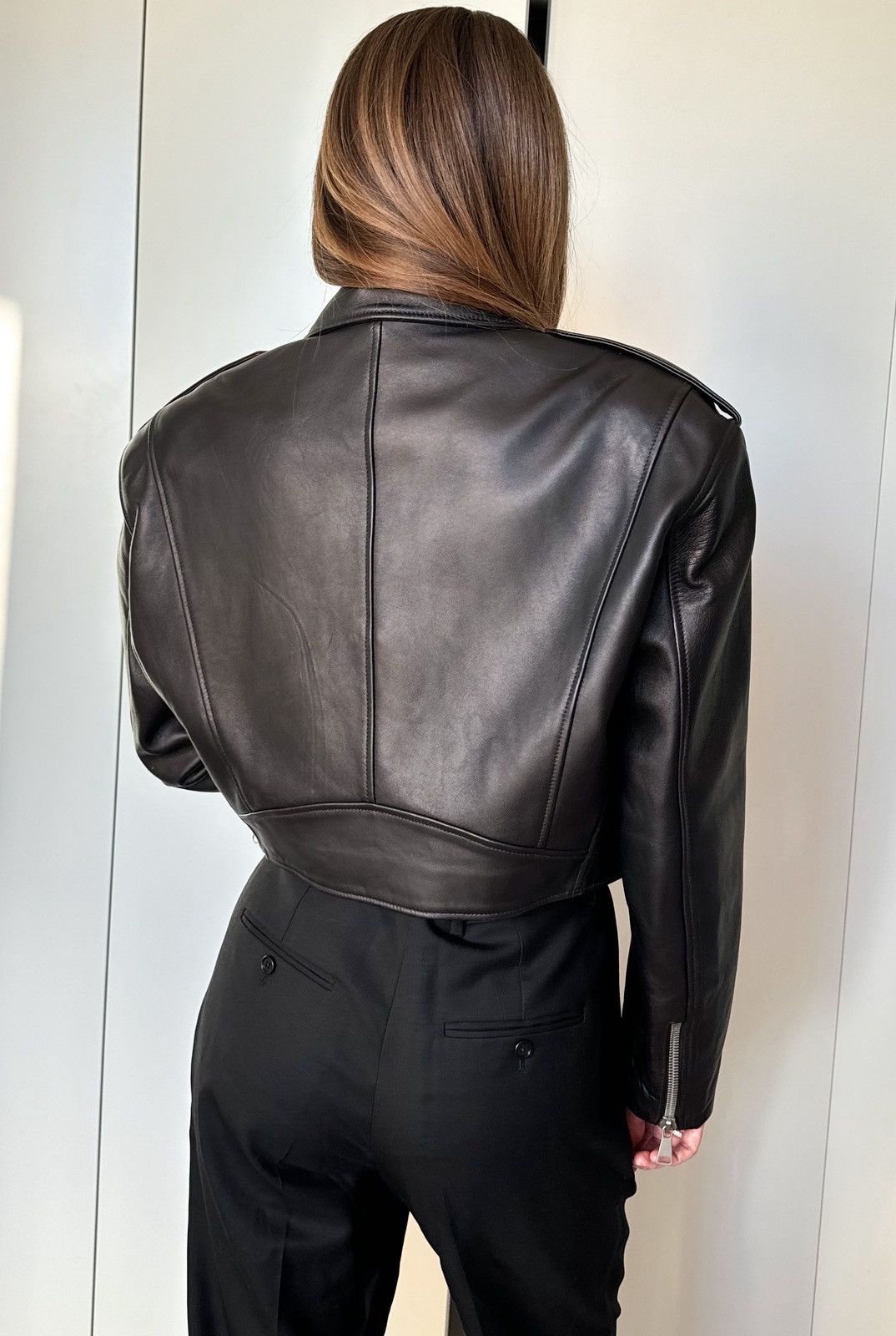 Other Halfboy Chiodo cropped biker jacket black leather Size S / US 4 / IT 40 - 3 Thumbnail