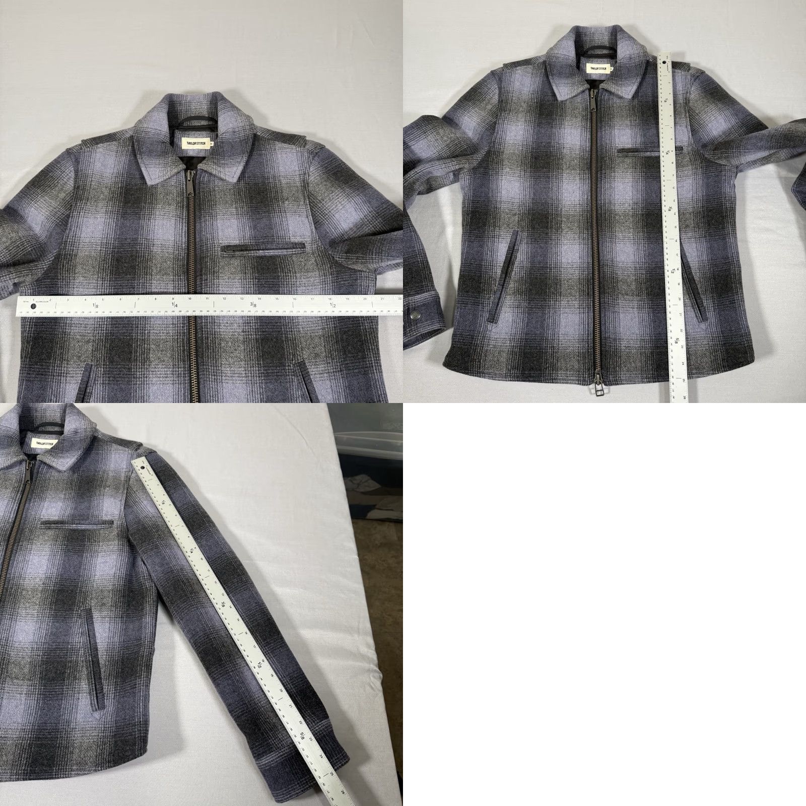 Taylor Stitch Taylor Stitch Jacket Mens 38 Gray Wyatt Plaid Wool Quilted Zip Up Lined Detroit Size US XXS / EU 40 - 9 Thumbnail
