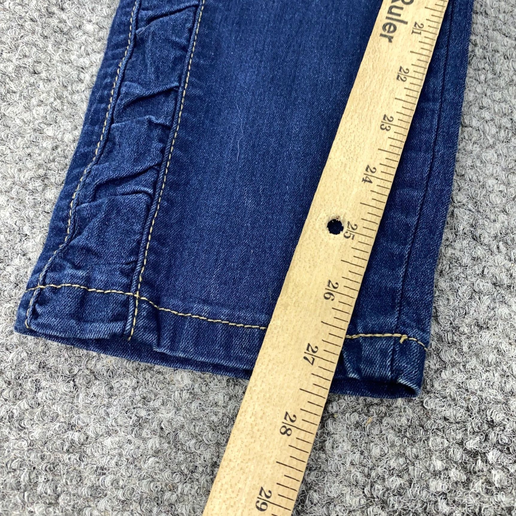 Vintage Novica Jeans Womens 14 Blue Jegging Skinny Stretch Denim Ruffle Side Trim Pants Size 36" / US 14 / IT 50 - 5 Thumbnail