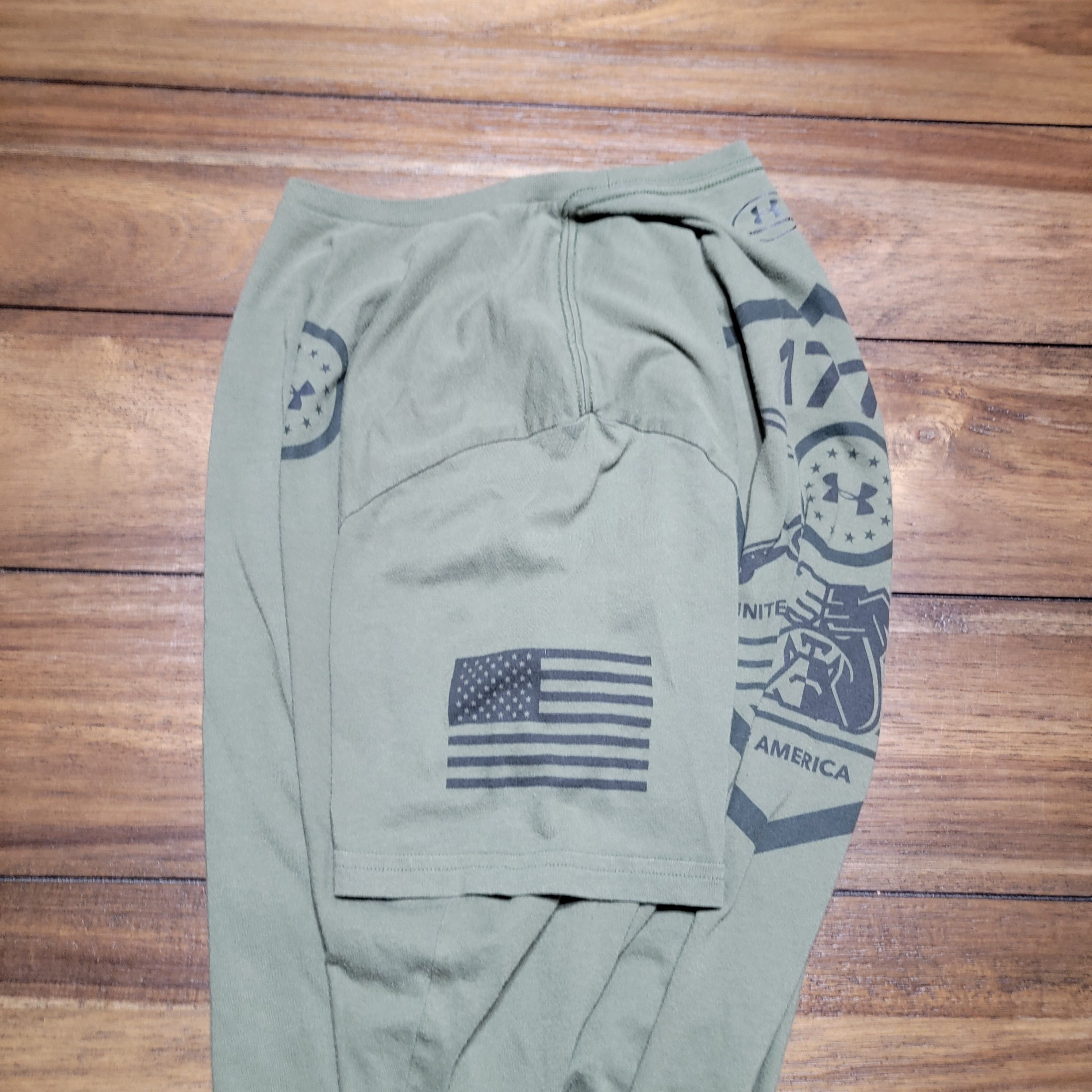 Under Armour Under Armour SS Army Green Tee "1775 USA" - Size Large Size US L / EU 52-54 / 3 - 3 Thumbnail