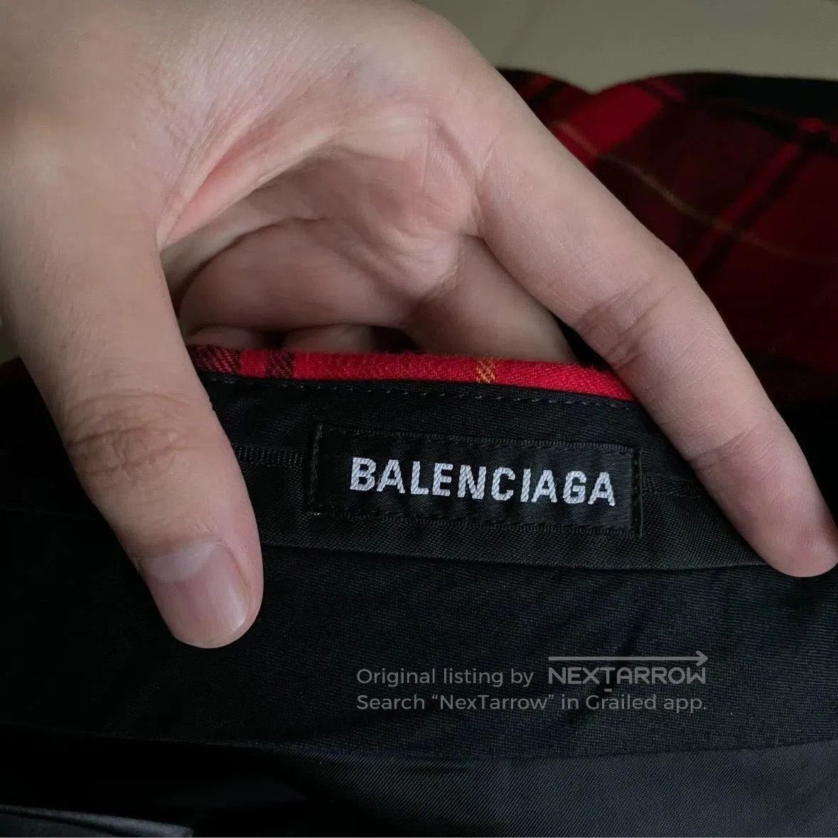 Balenciaga Red Plaid Casual Pants Size 30. Size US 30 / EU 46 - 4 Thumbnail