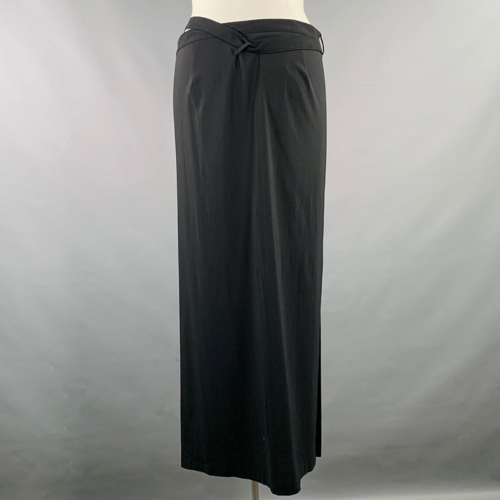 Jean Paul Gaultier JEAN PAUL GAULTIER Size XL Black Wool Silk Wrap Around Skirt Size 38" / US 16 / IT 52 - 3 Thumbnail