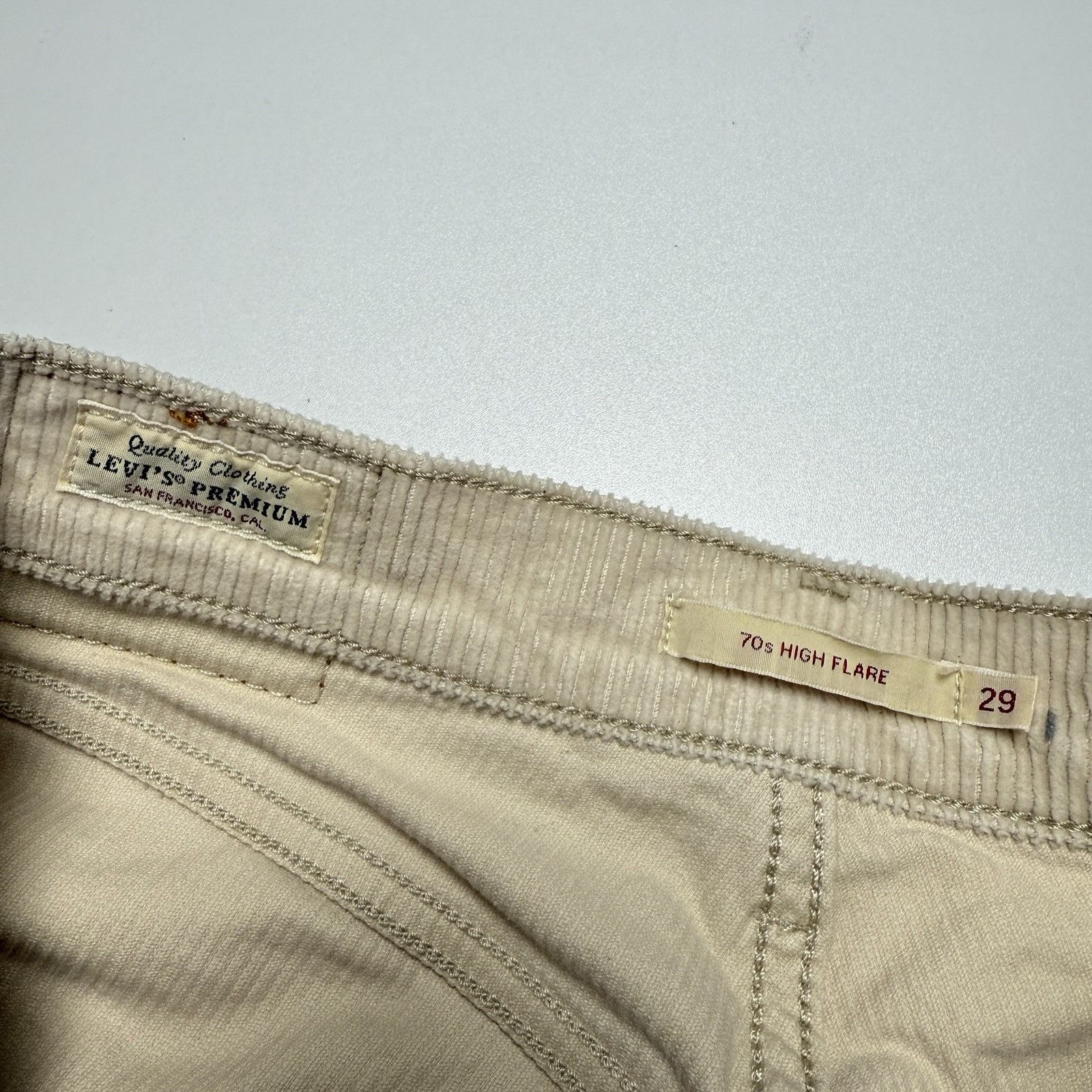 Levi's Levi's 70s High Flare Corduroy Pants Womens 29 Cream LVC Size 29" - 6 Thumbnail