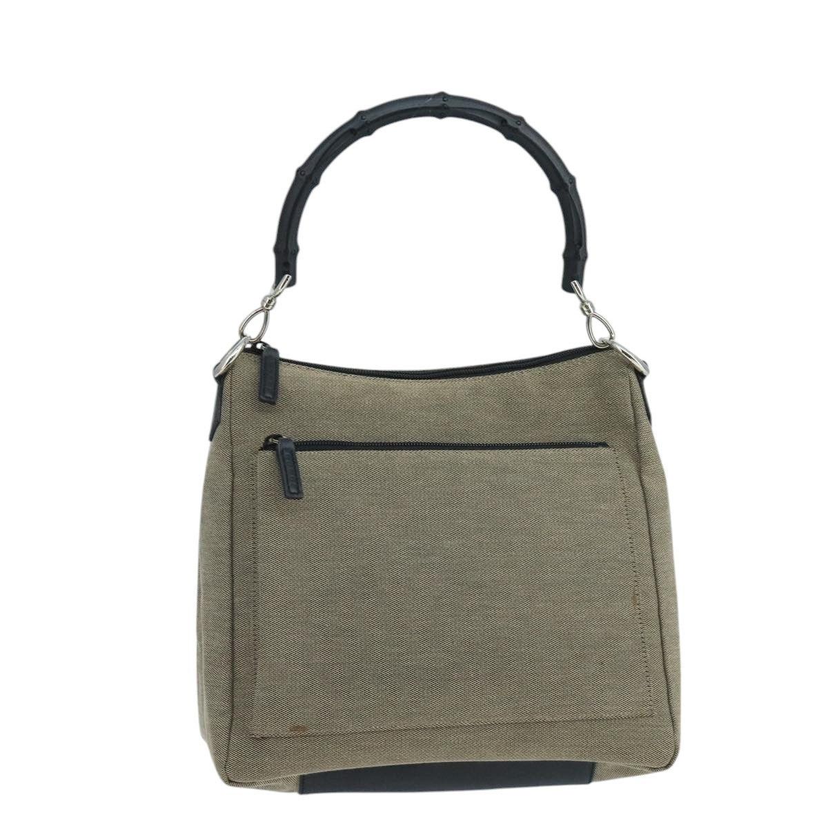 GUCCI Bamboo Hand Bag Outlet Canvas Beige