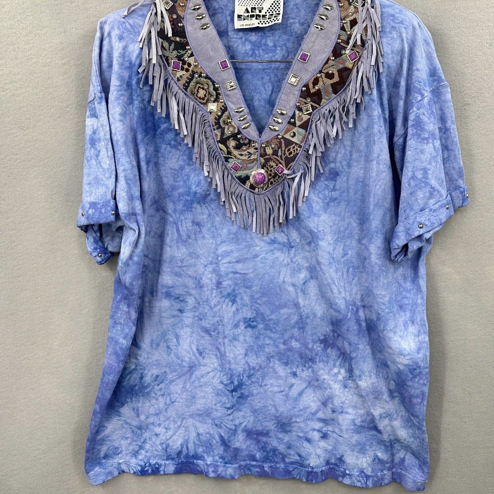 Express VTG Art Express Shirt Womens XL Fringe Western Cottagecore 90s y2k Los Angeles Size XL / US 12-14 / IT 48-50 - 2 Thumbnail
