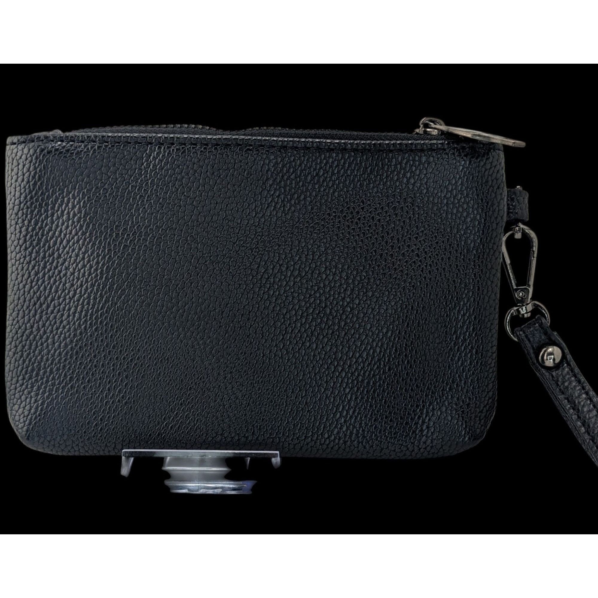 Other Gothic Skull Black Leather Gothic Skull Wristlet Clutch With Size ONE SIZE - 2 Thumbnail