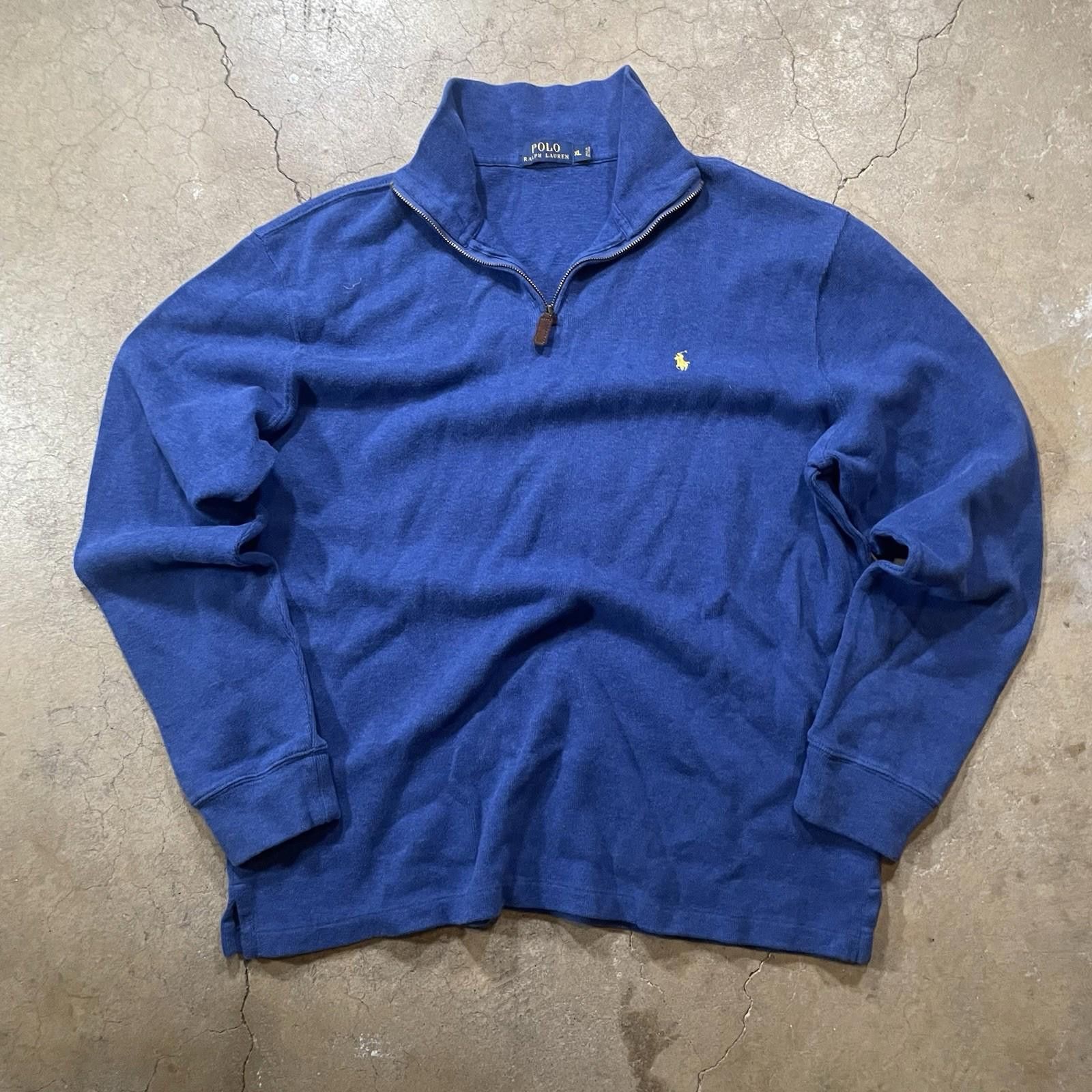 Polo Ralph Lauren Polo Ralph Lauren Sweater Mens XL Blue 1/4 Zip Pullover Size US XL / EU 56 / 4 - 1 Thumbnail