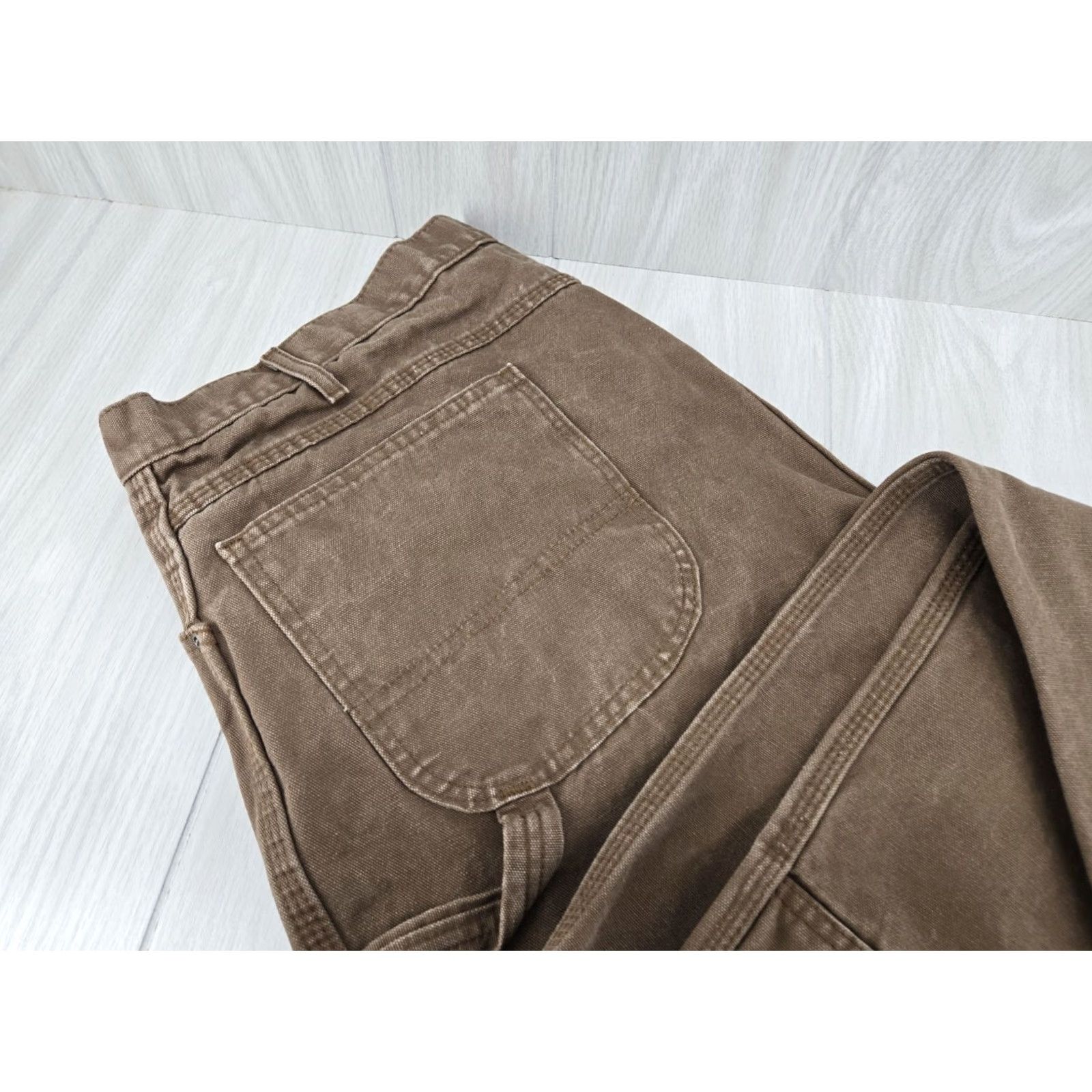 Dickies VINTAGE Dickies Pants Mens 42x32 Brown Baggy Canvas Carpenter Workwear Rugged Cotton Pants Regular Brown Mens 42 Inseam 32 Size US 42 / EU 58 - 6 Thumbnail