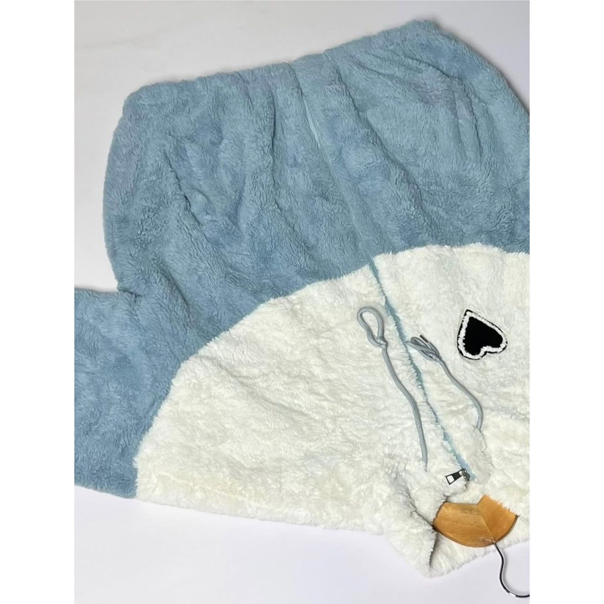 Other Blue & White Fleece Zip Jacket with Heart Patch Size XL / US 12-14 / IT 48-50 - 4 Thumbnail
